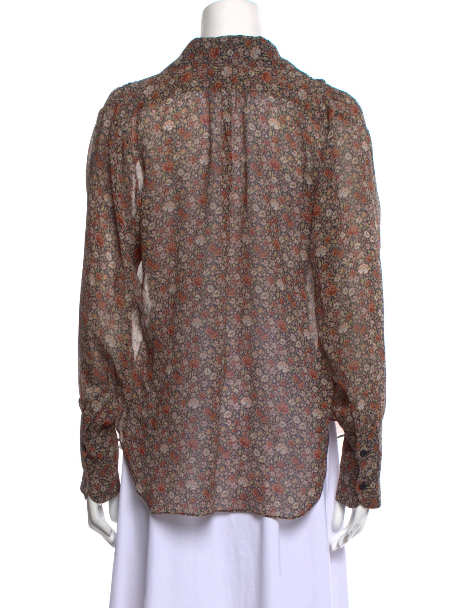 Nili Lotan Silk Floral Print Blouse