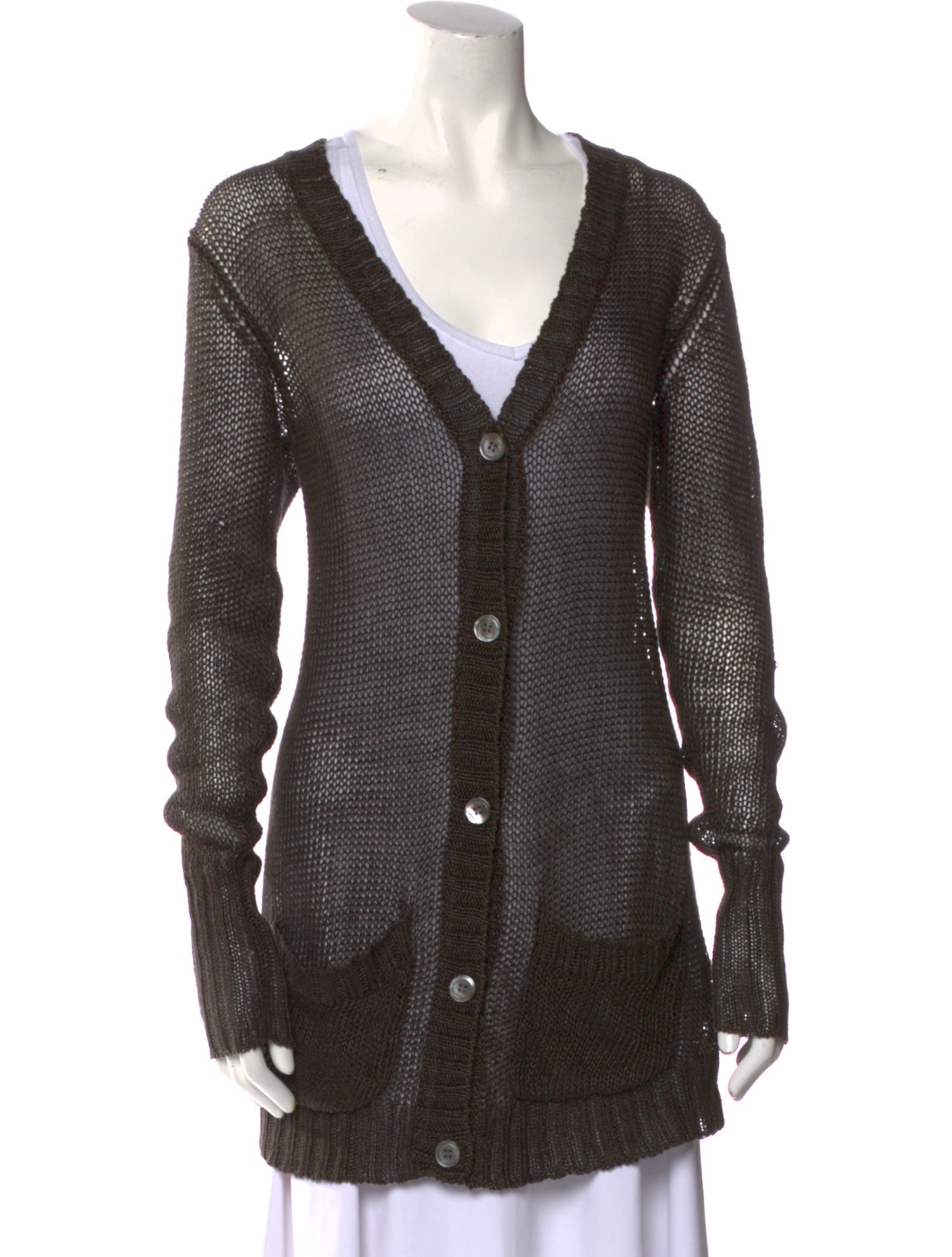 Nili Lotan Linen V-Neck Sweater