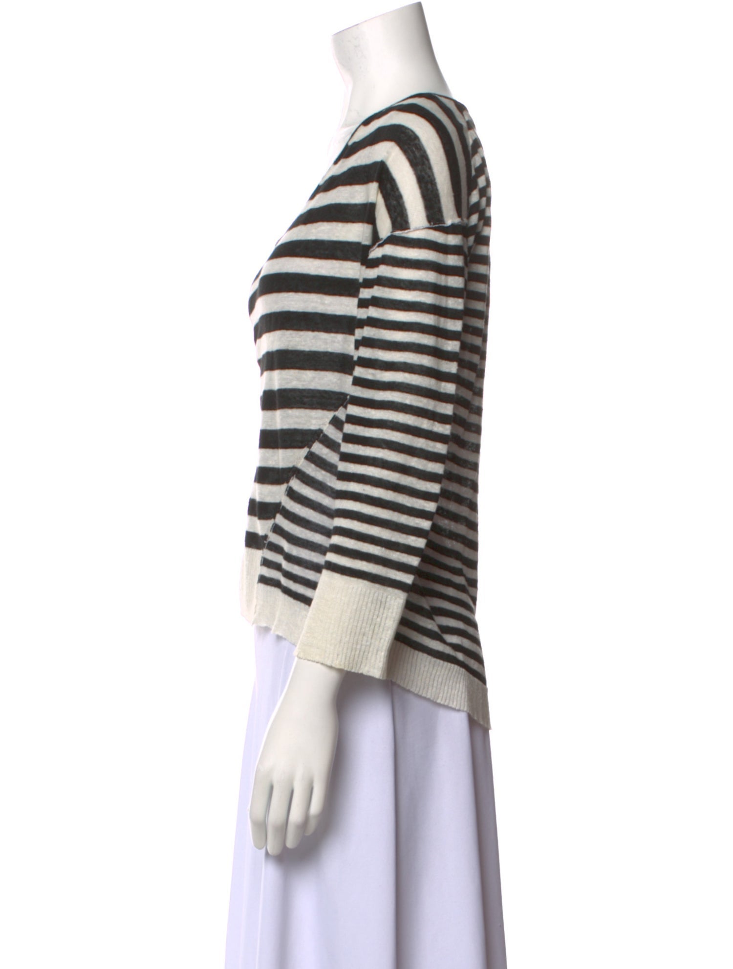 Nili Lotan Striped V-Neck Sweater