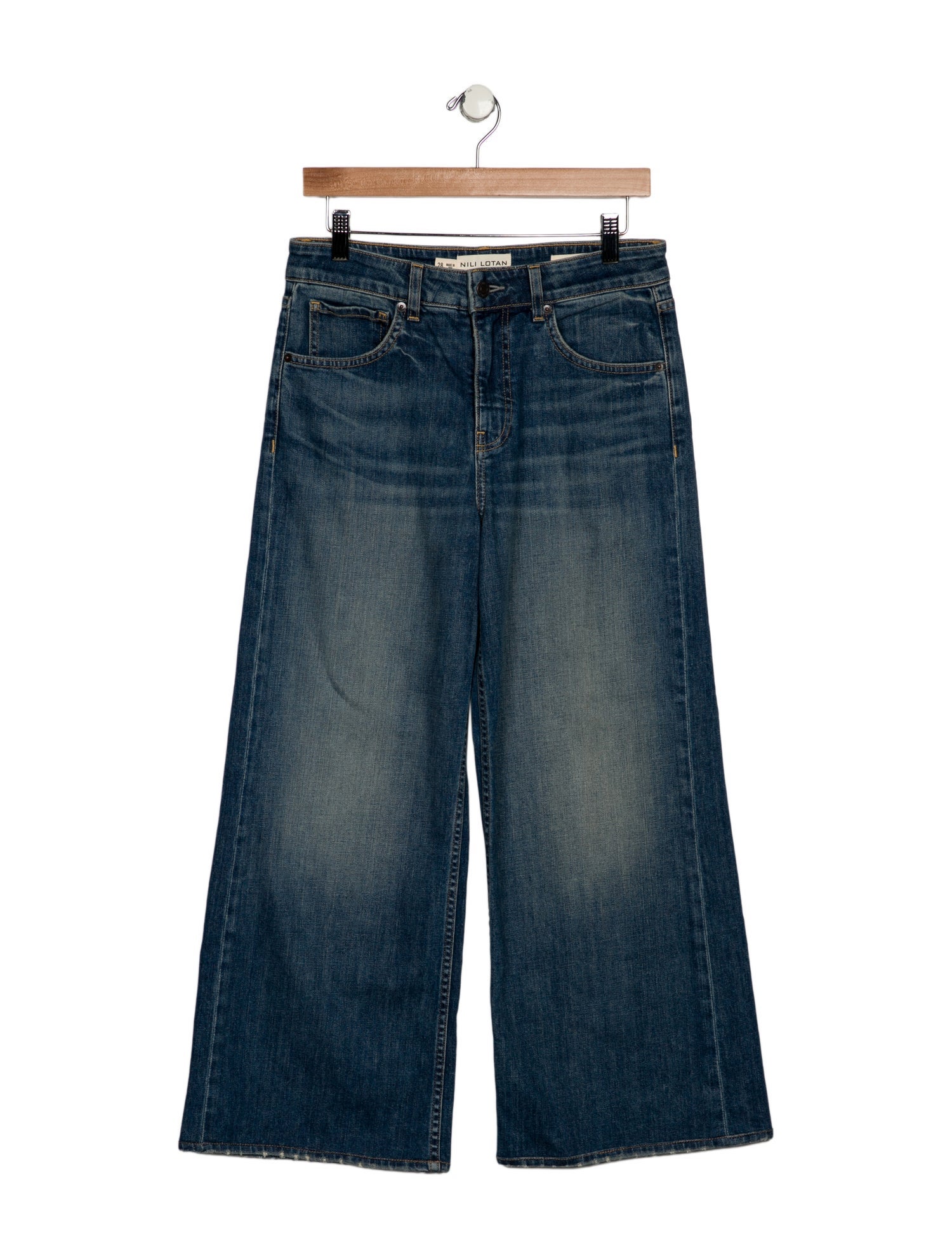 Nili Lotan Mid-Rise Wide Leg Jeans