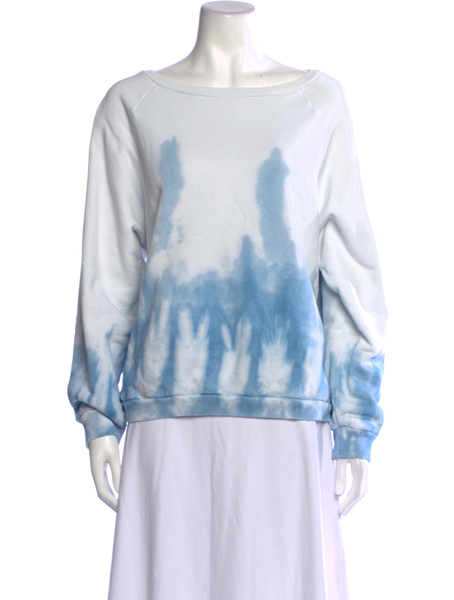Nili Lotan Tie-Dye Print Bateau Neckline Sweatshirt