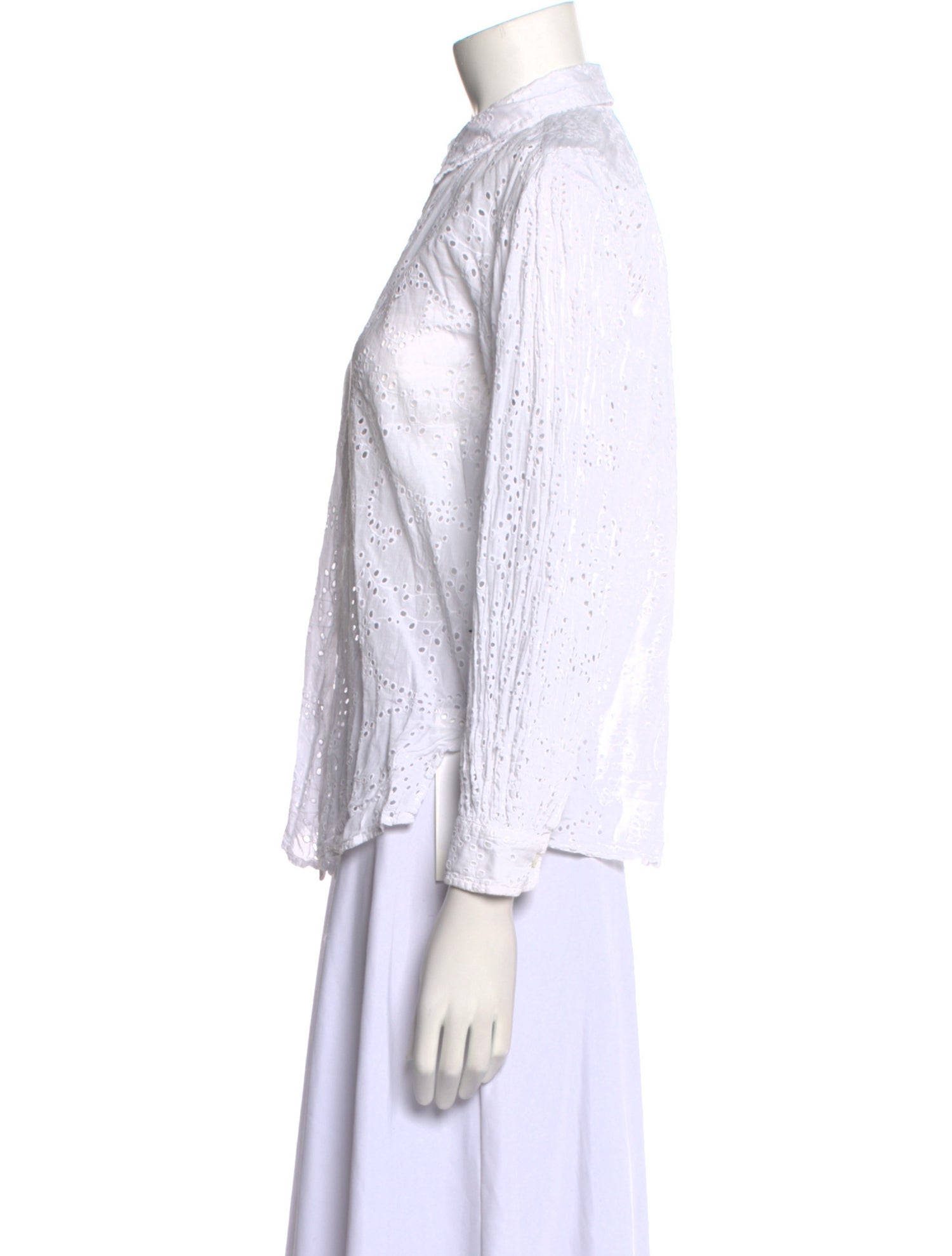 Nili Lotan Three-Quarter Sleeve Button-Up Top