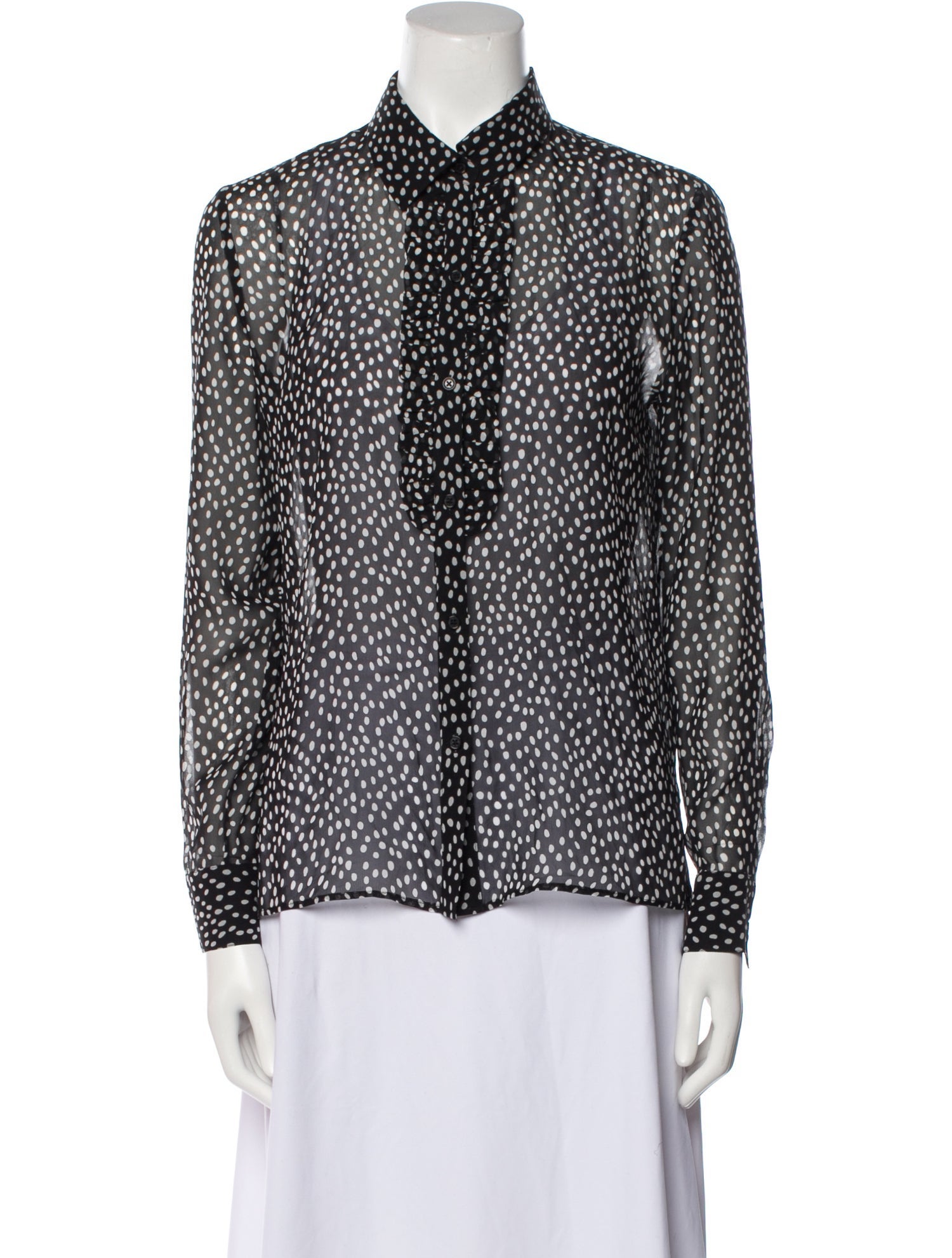 Nili Lotan Silk Printed Button-Up Top