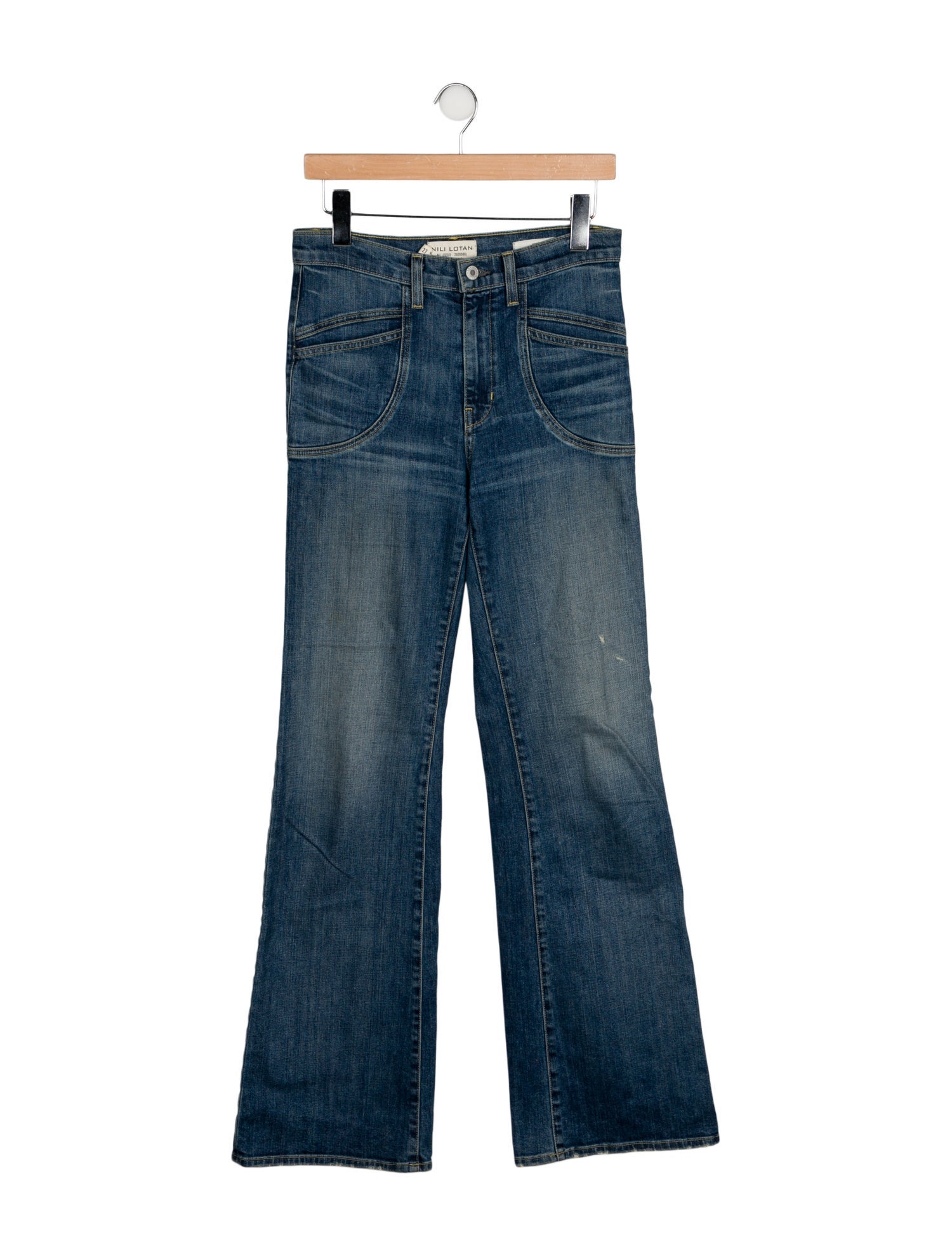 Nili Lotan Mid-Rise Wide Leg Jeans