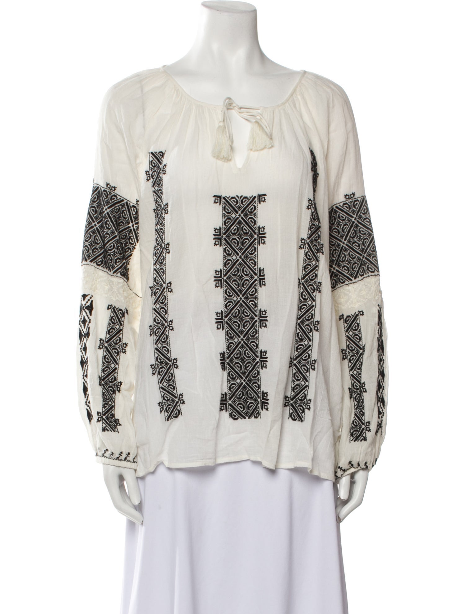 Nili Lotan Printed Scoop Neck Blouse