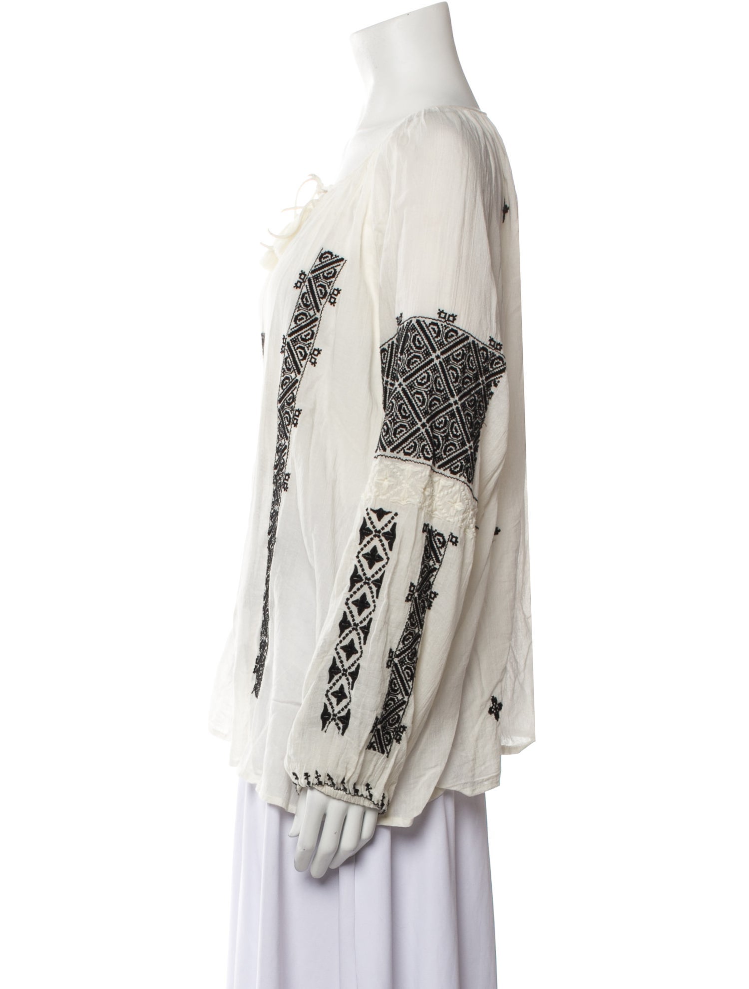 Nili Lotan Printed Scoop Neck Blouse