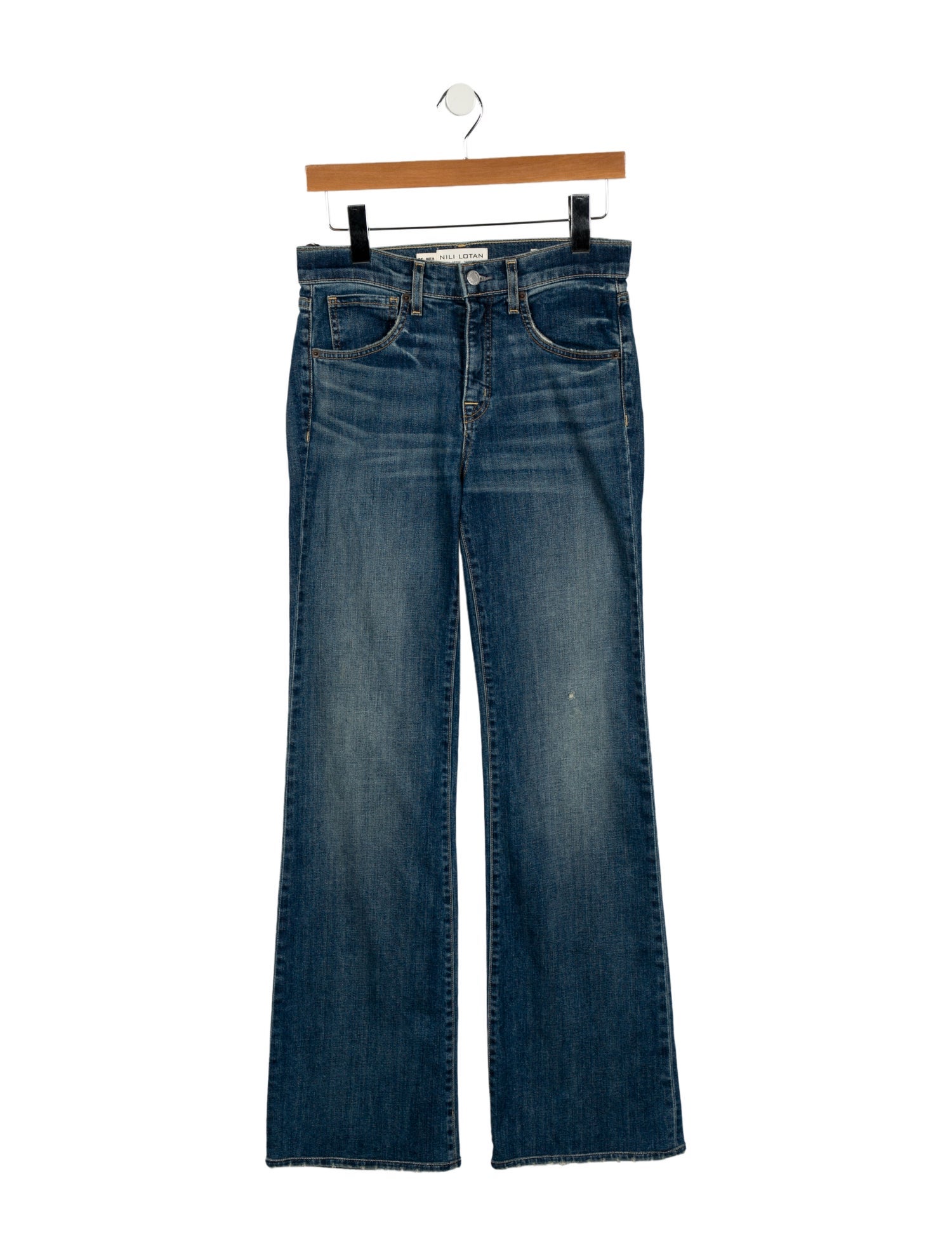 Nili Lotan Mid-Rise Wide Leg Jeans