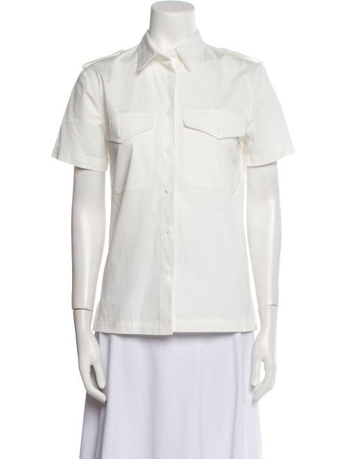 Nili Lotan Short Sleeve Button-Up Top