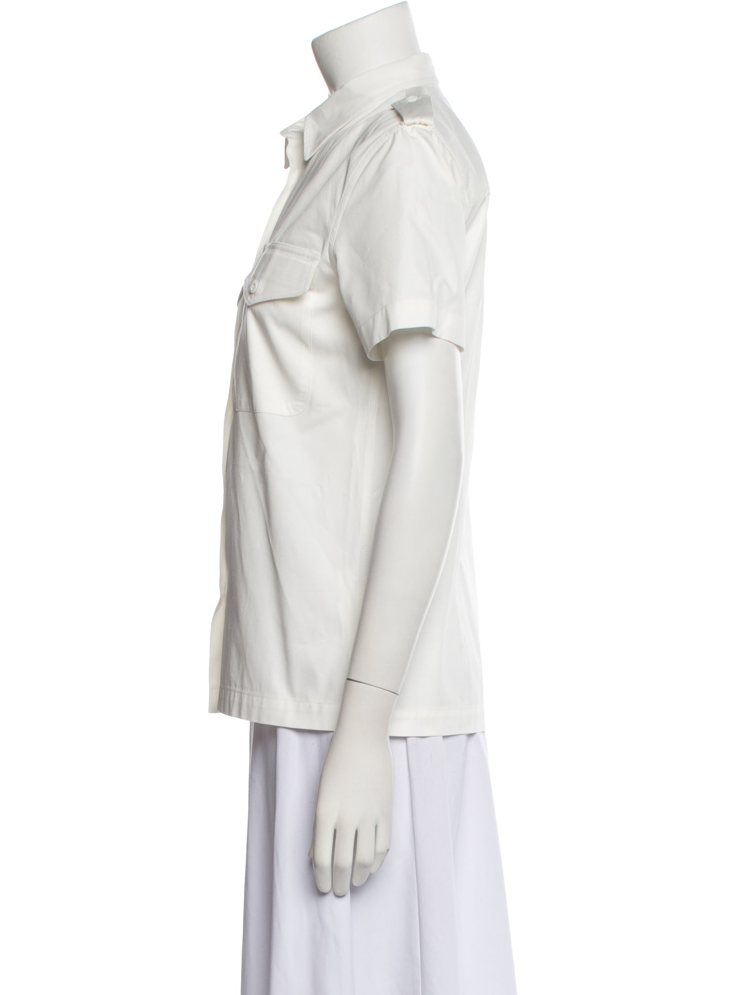 Nili Lotan Short Sleeve Button-Up Top