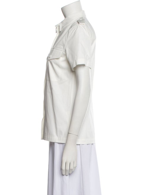 Nili Lotan Short Sleeve Button-Up Top