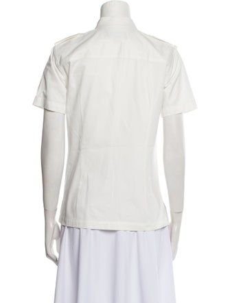 Nili Lotan Short Sleeve Button-Up Top