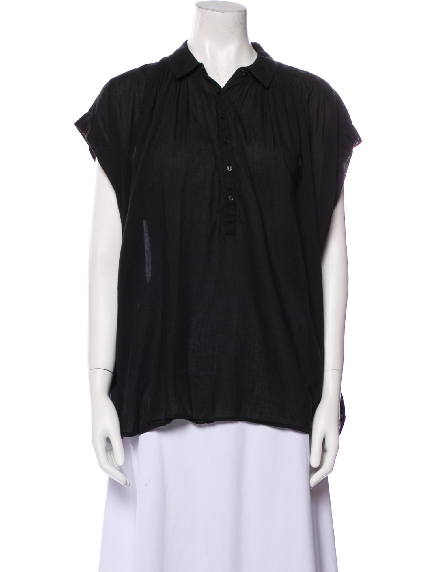 Nili Lotan Short Sleeve Button-Up Top