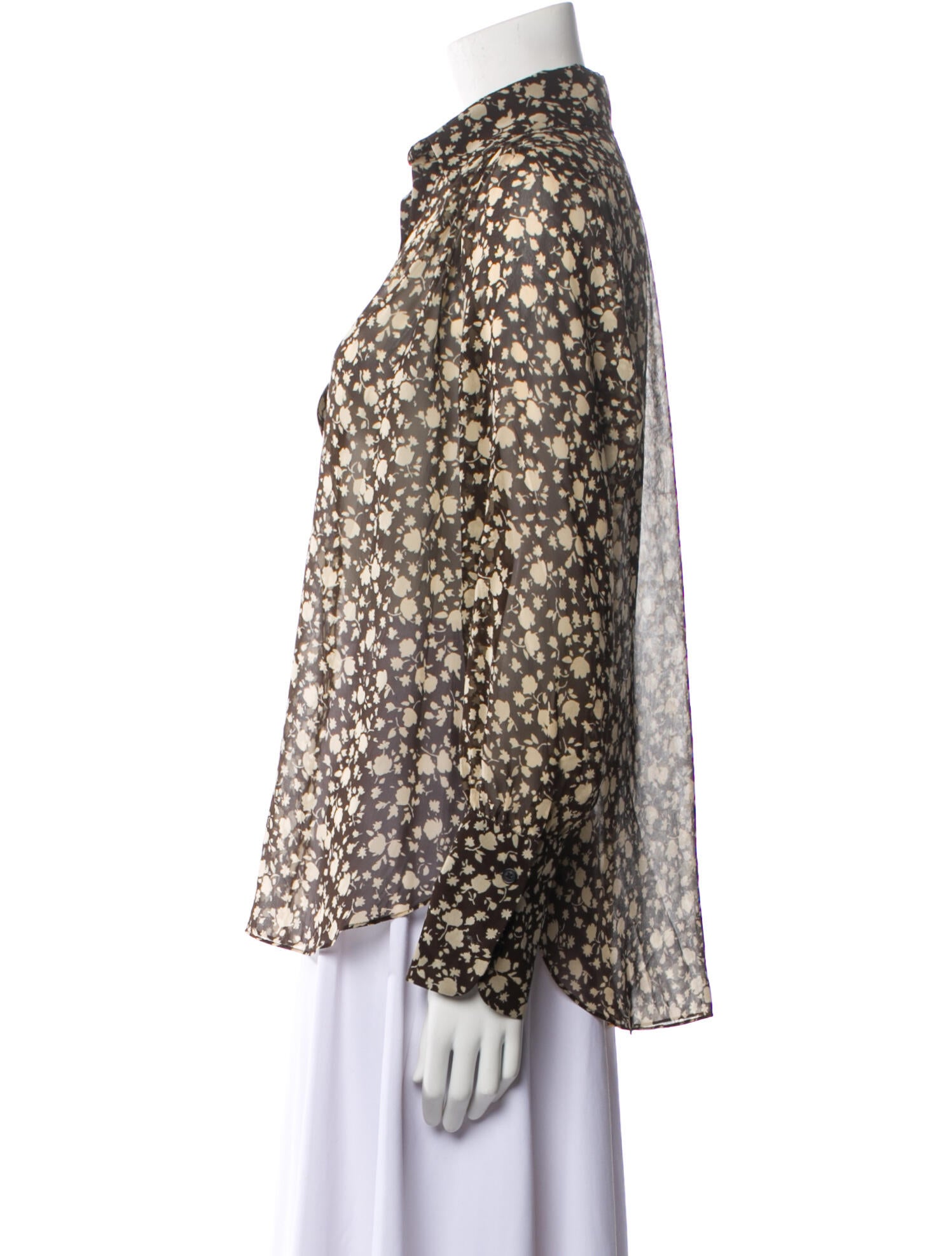 Nili Lotan Silk Floral Print Blouse