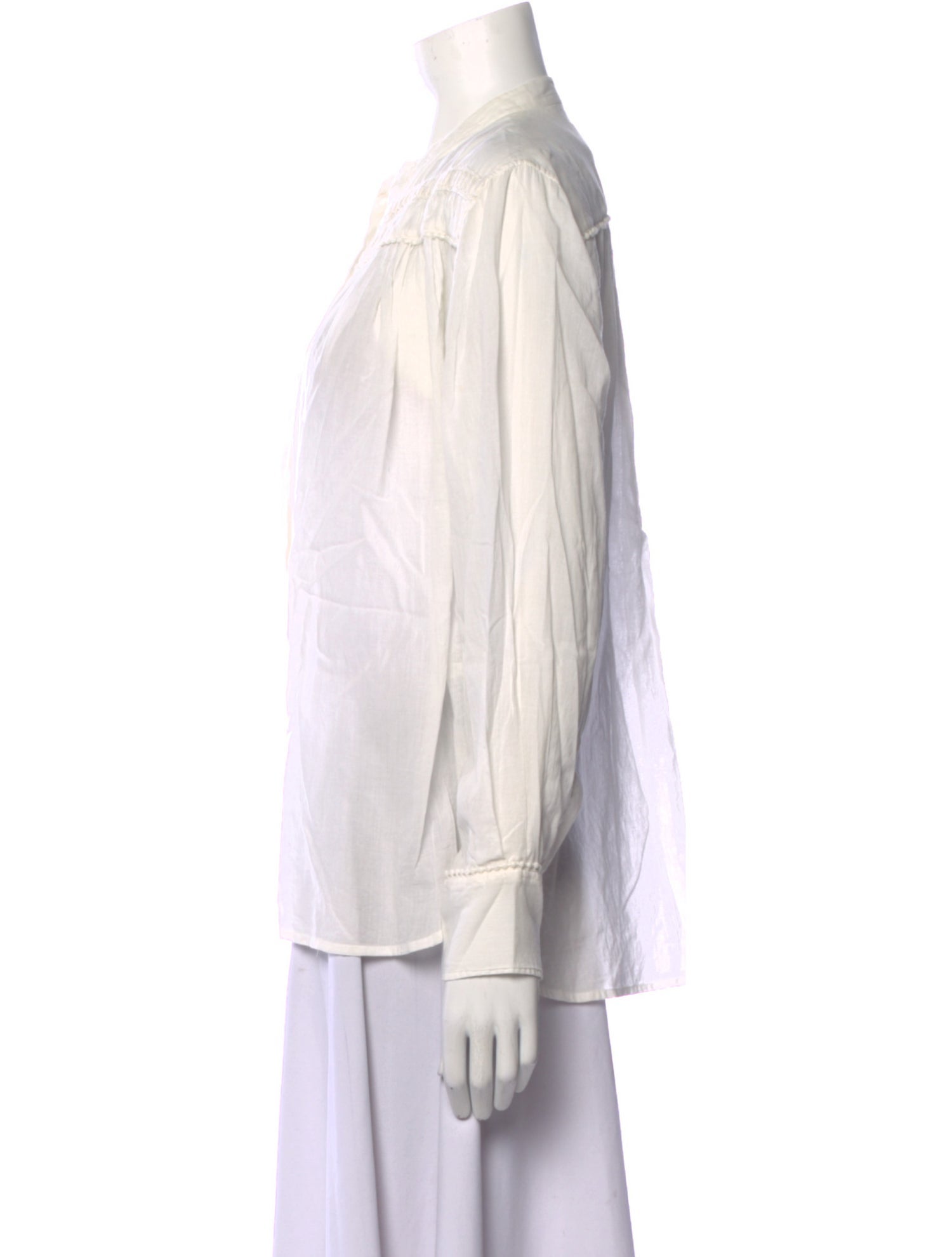 Nili Lotan V-Neck Long Sleeve Blouse