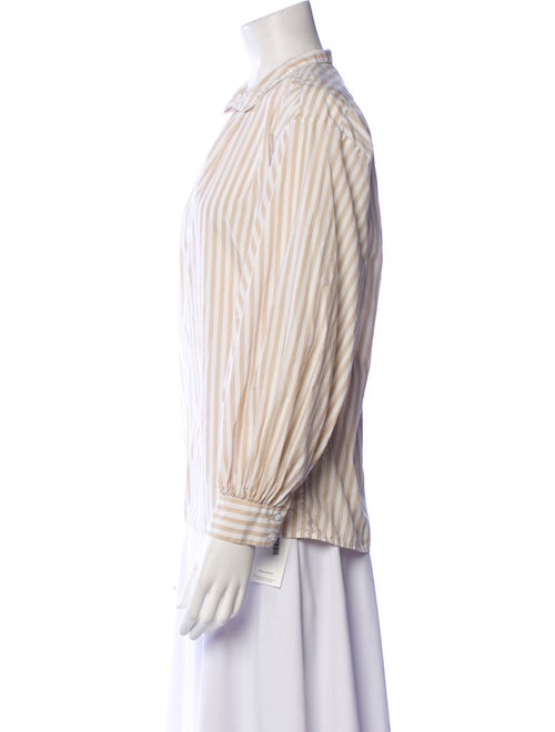 Nili Lotan Striped Long Sleeve Button-Up Top