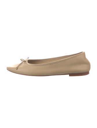 Nili Lotan Leather Bow Accents Ballet Flats