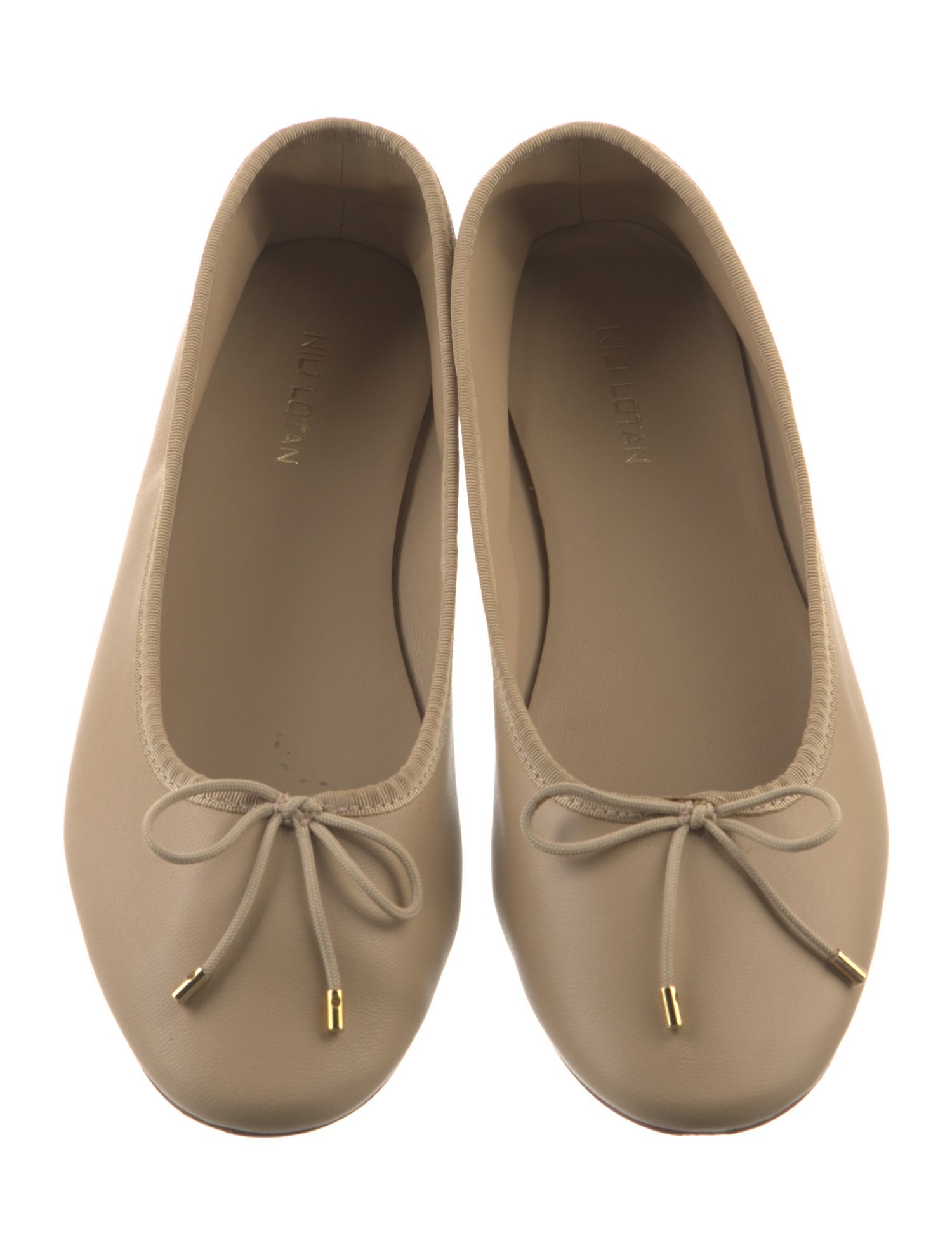 Nili Lotan Leather Bow Accents Ballet Flats