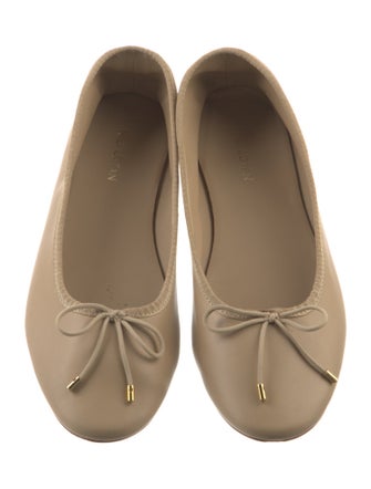 Nili Lotan Leather Bow Accents Ballet Flats