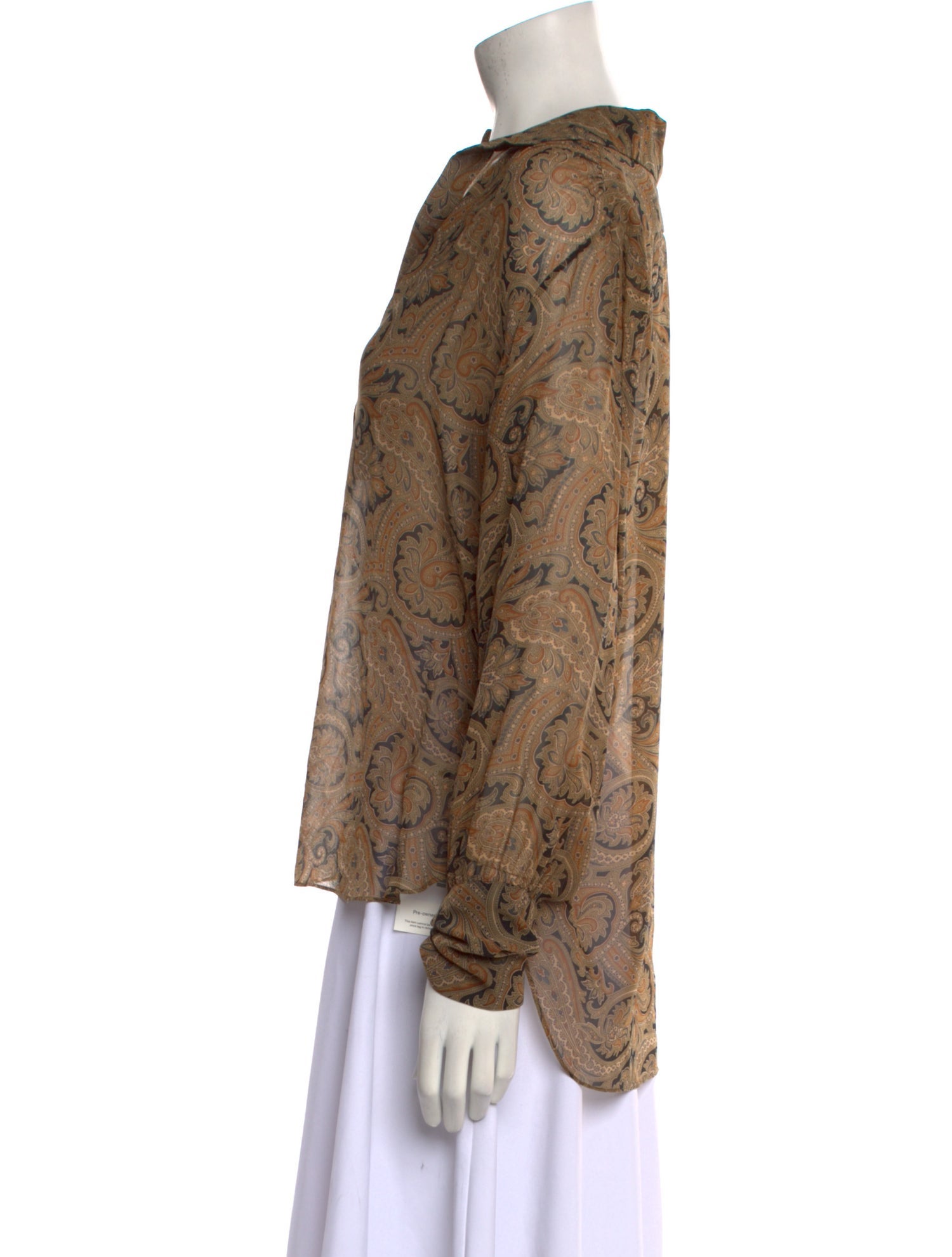 Nili Lotan Silk Animal Print Button-Up Top