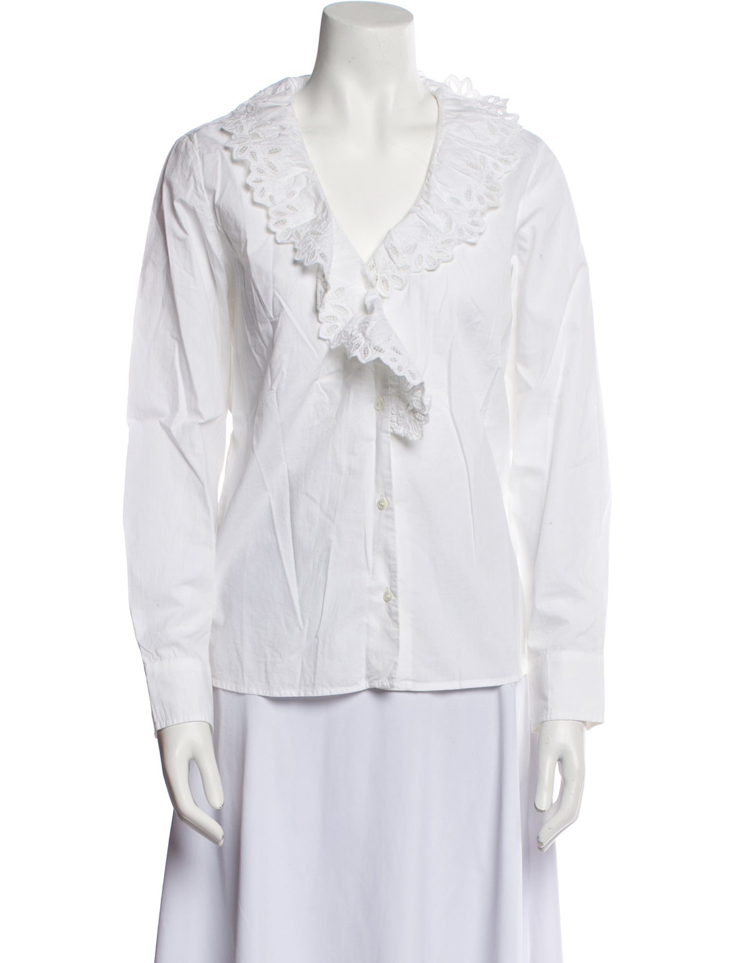 Nili Lotan V-Neck Long Sleeve Blouse