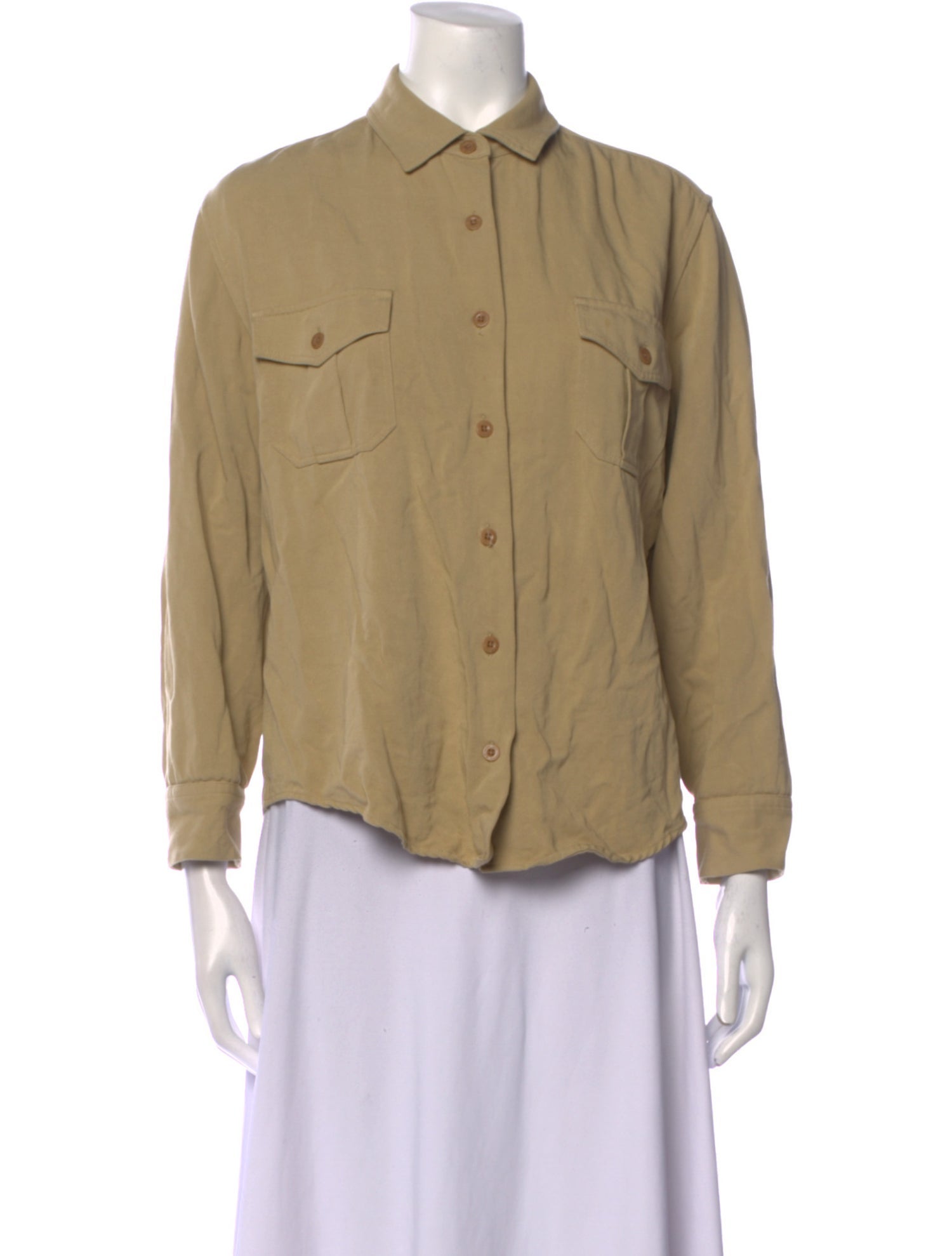 Nili Lotan Linen Long Sleeve Button-Up Top