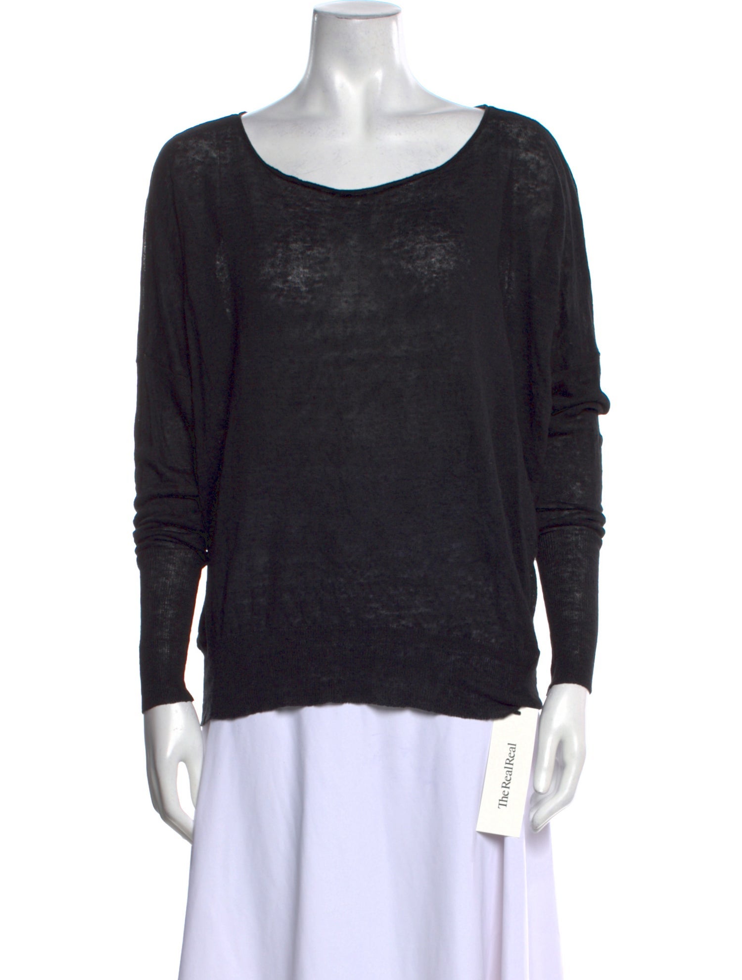 Nili Lotan Linen Scoop Neck Sweatshirt