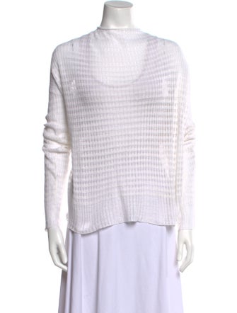 Nili Lotan Linen Mock Neck Blouse