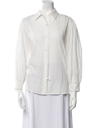 Nili Lotan Three-Quarter Sleeve Button-Up Top