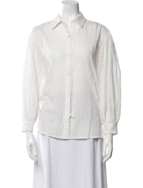 Nili Lotan Three-Quarter Sleeve Button-Up Top