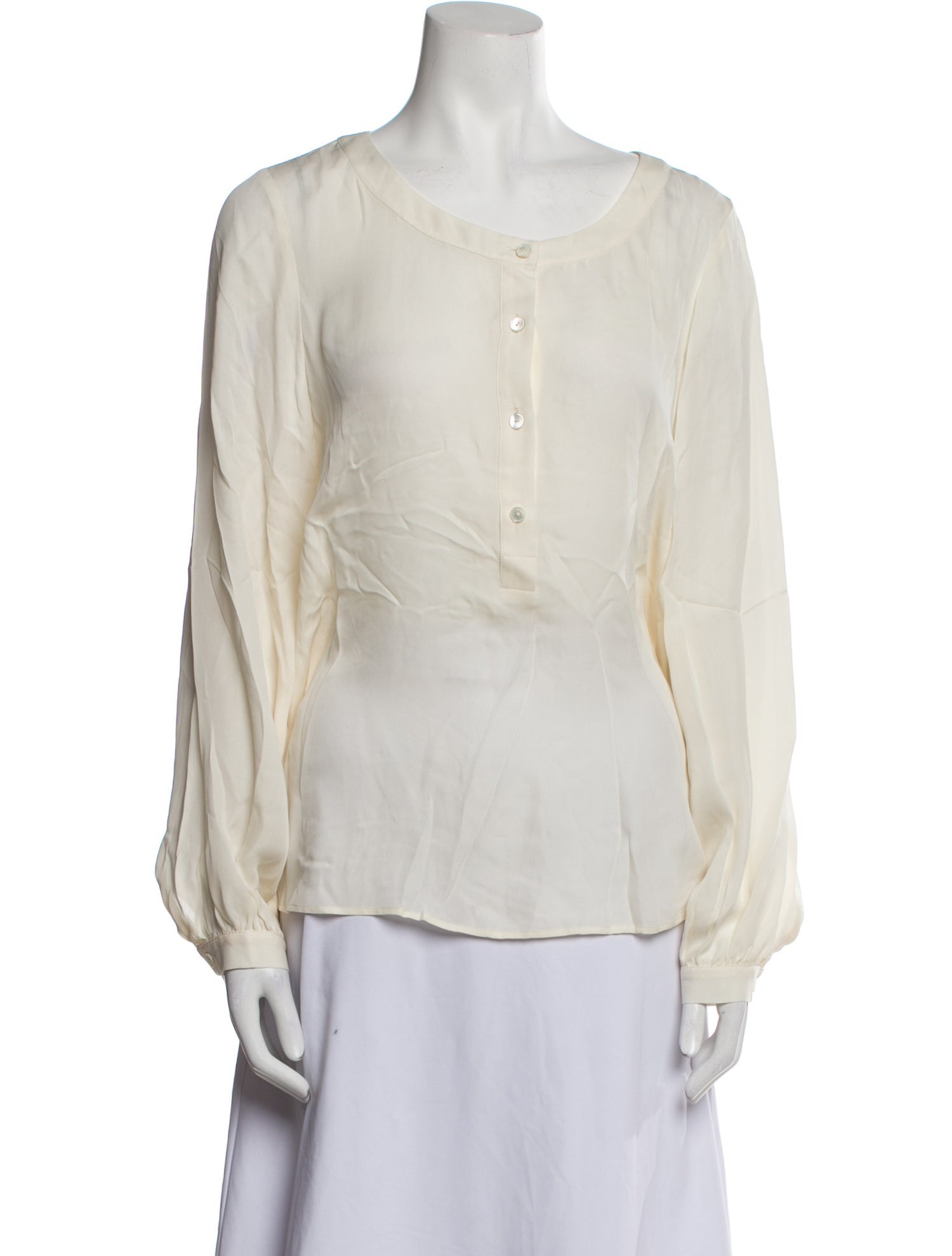 Nili Lotan Silk Scoop Neck Blouse