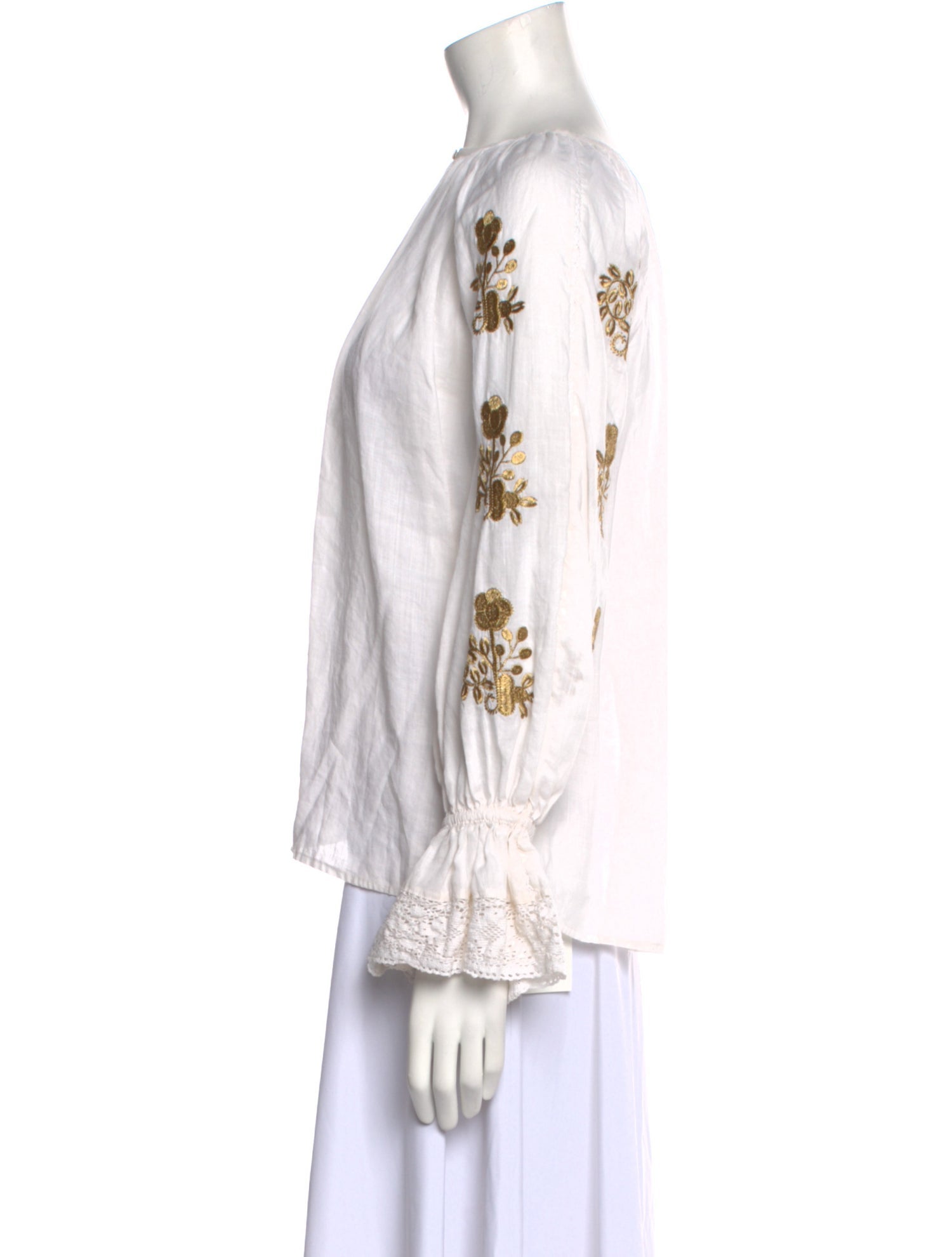 Nili Lotan Bateau Neckline Long Sleeve Blouse