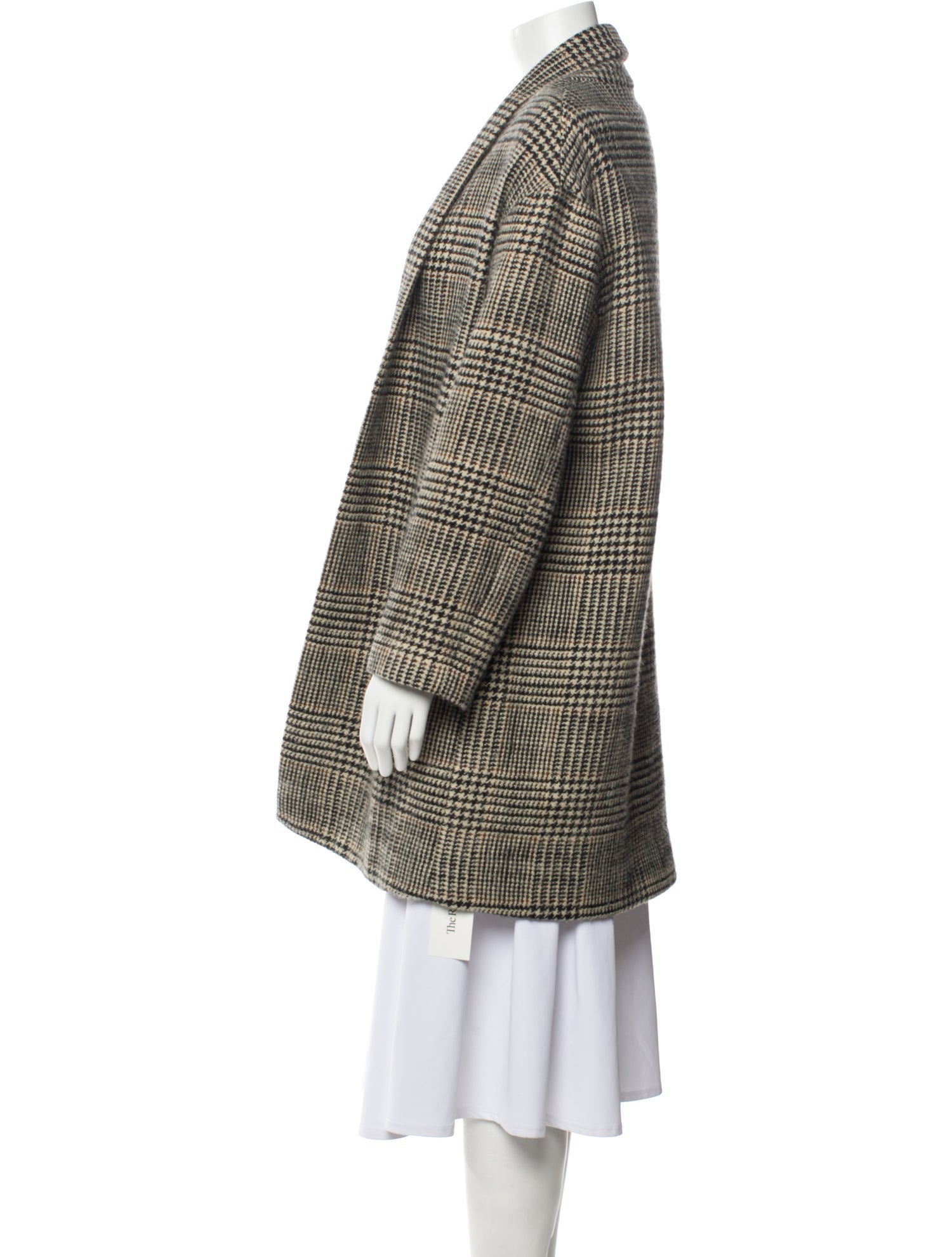 Nili Lotan Virgin Wool Houndstooth Print Coat