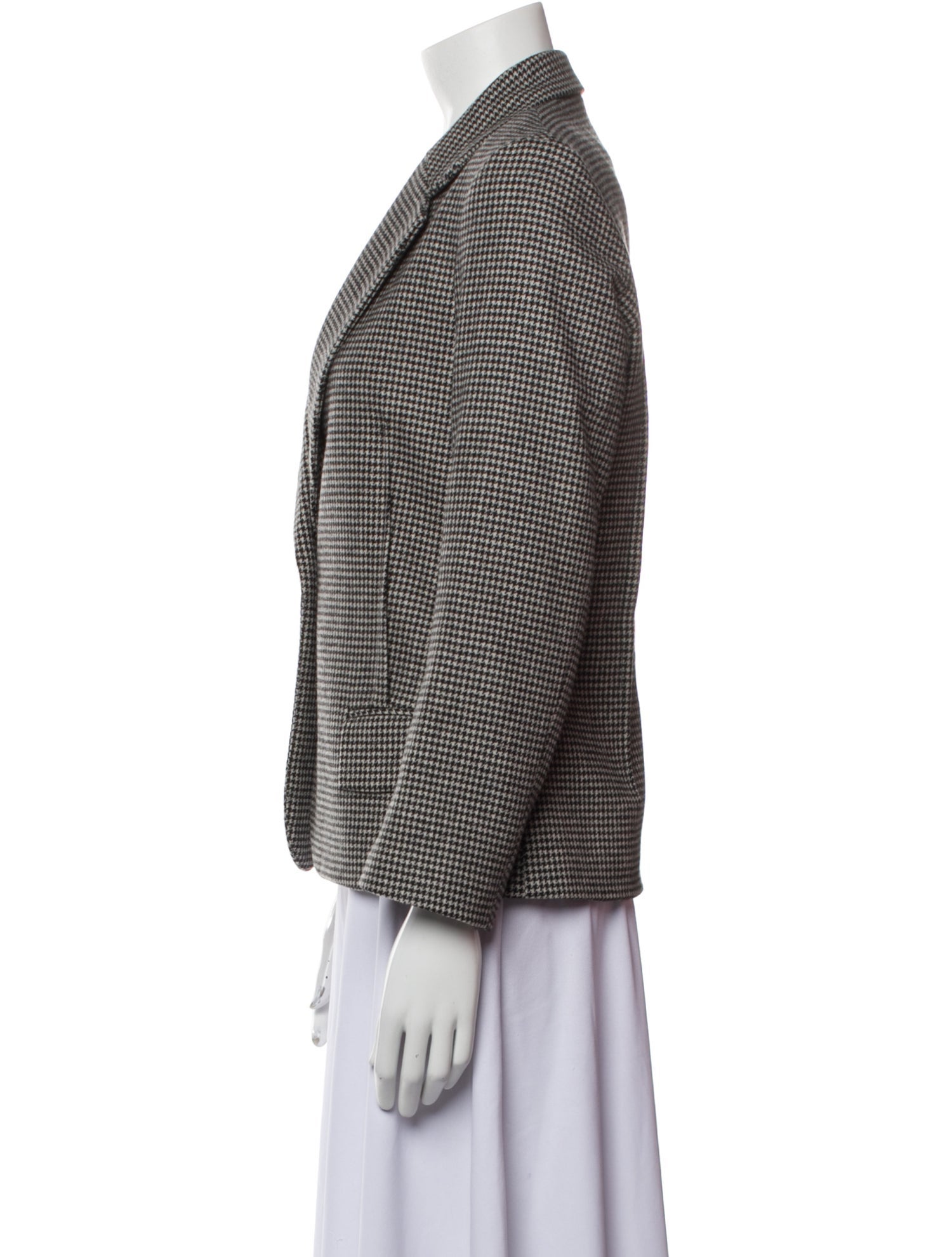 Nili Lotan Wool Houndstooth Print Blazer