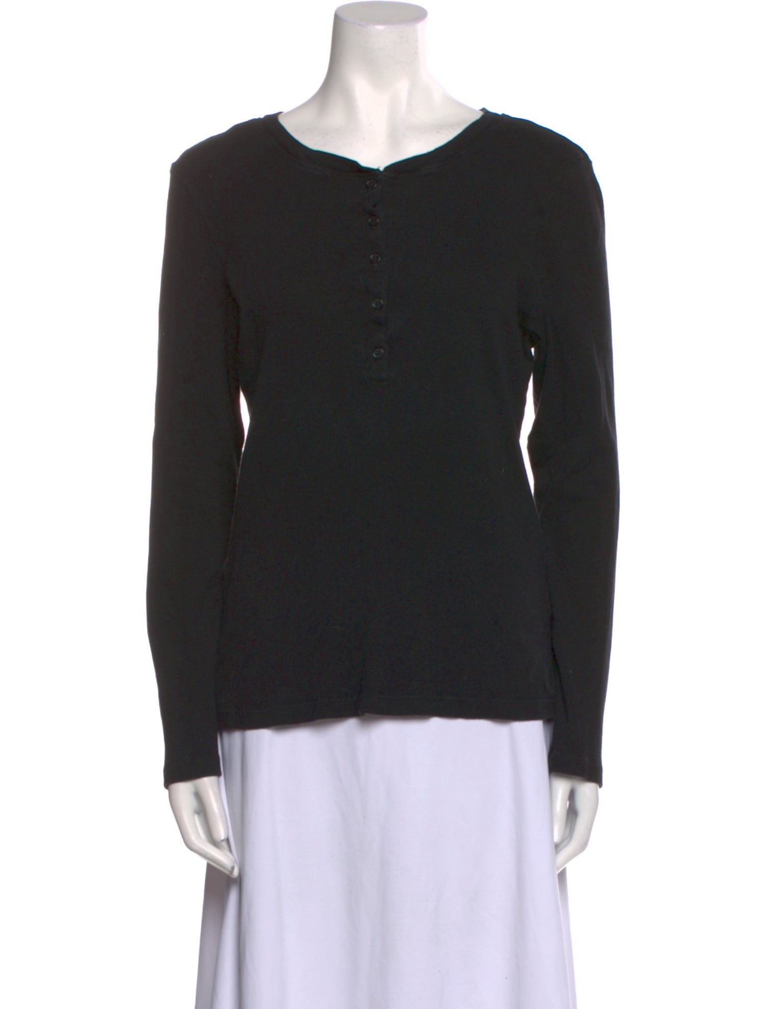 Nili Lotan Scoop Neck Long Sleeve Top