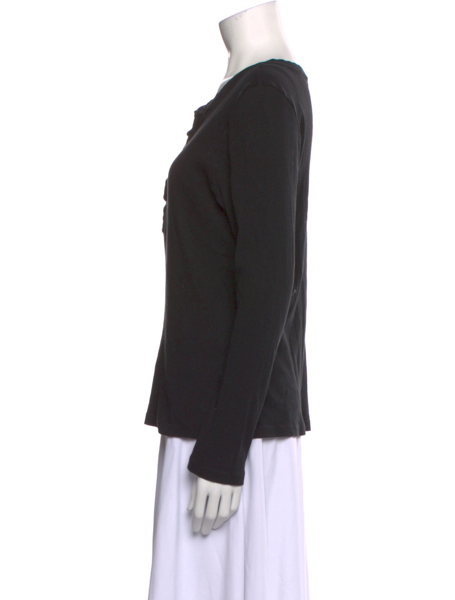 Nili Lotan Scoop Neck Long Sleeve Top