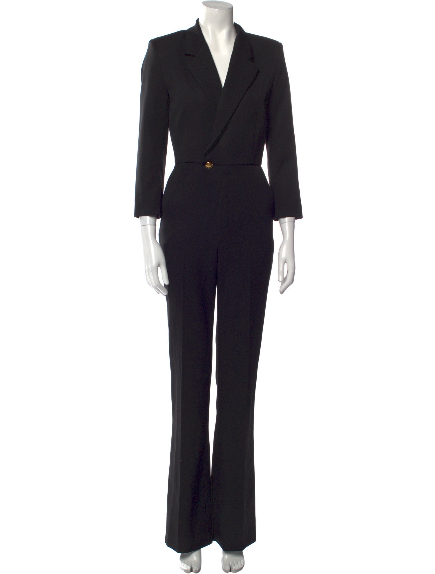 Nili Lotan Virgin Wool V-Neck Jumpsuit
