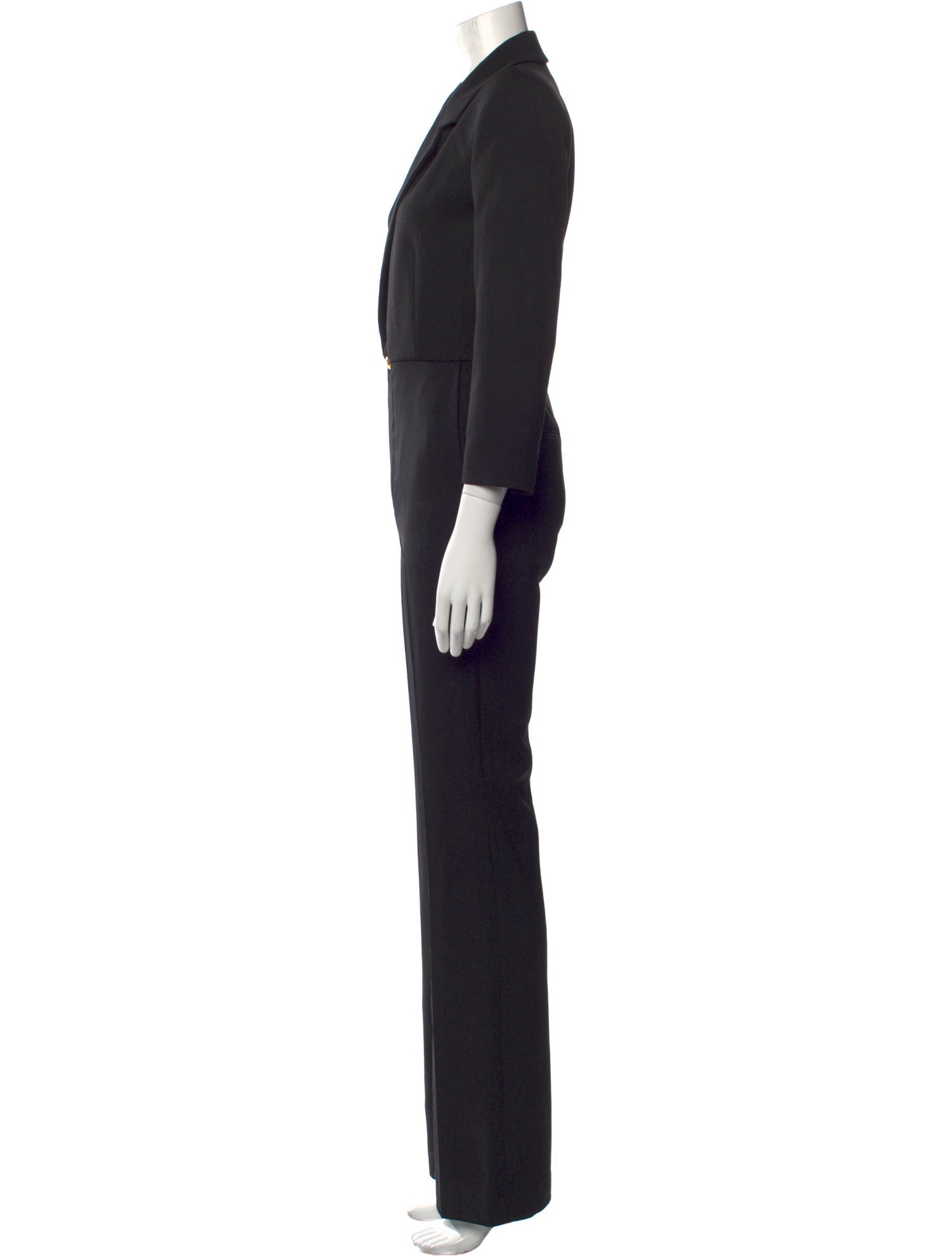Nili Lotan Virgin Wool V-Neck Jumpsuit