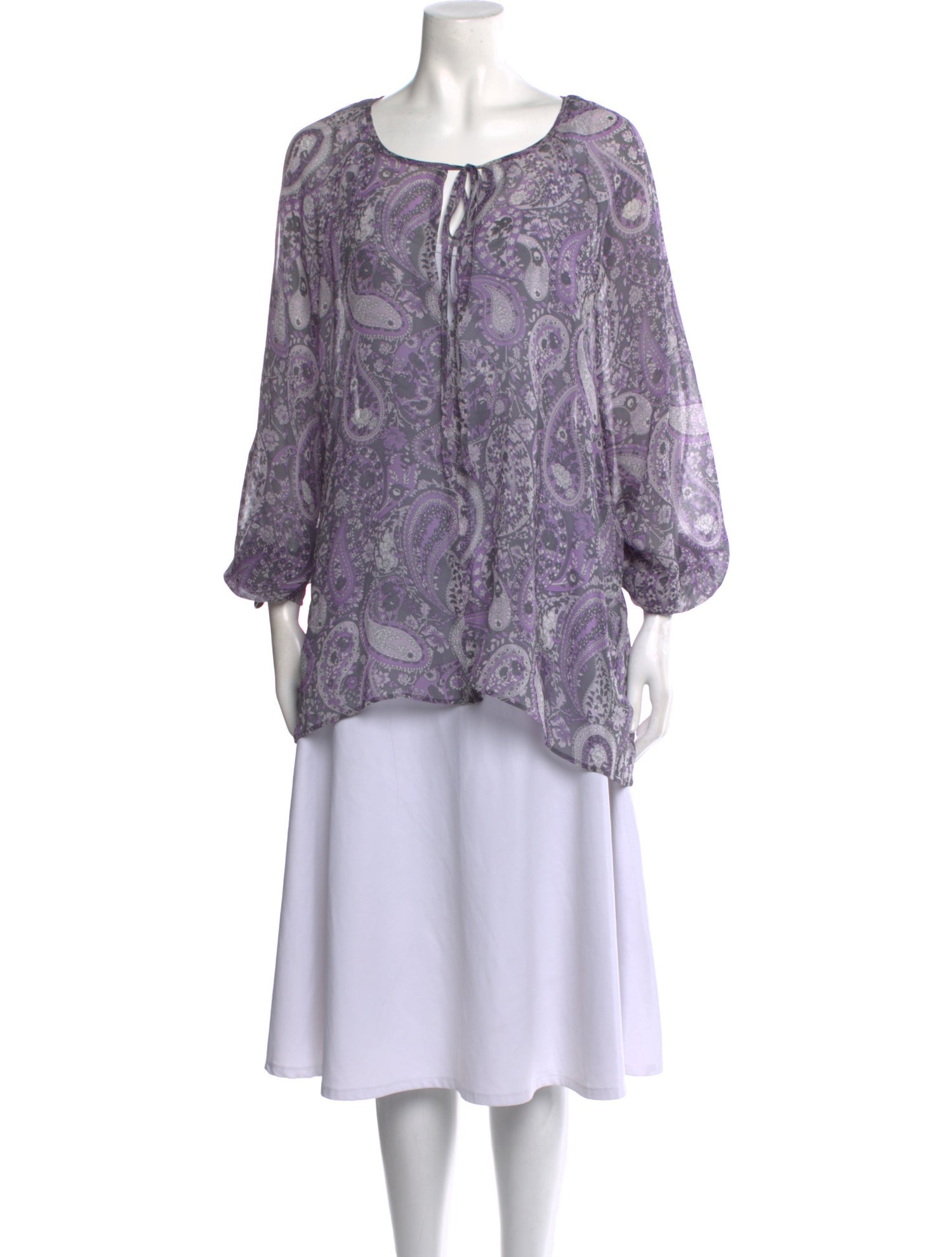 Nili Lotan Silk Paisley Print Tunic