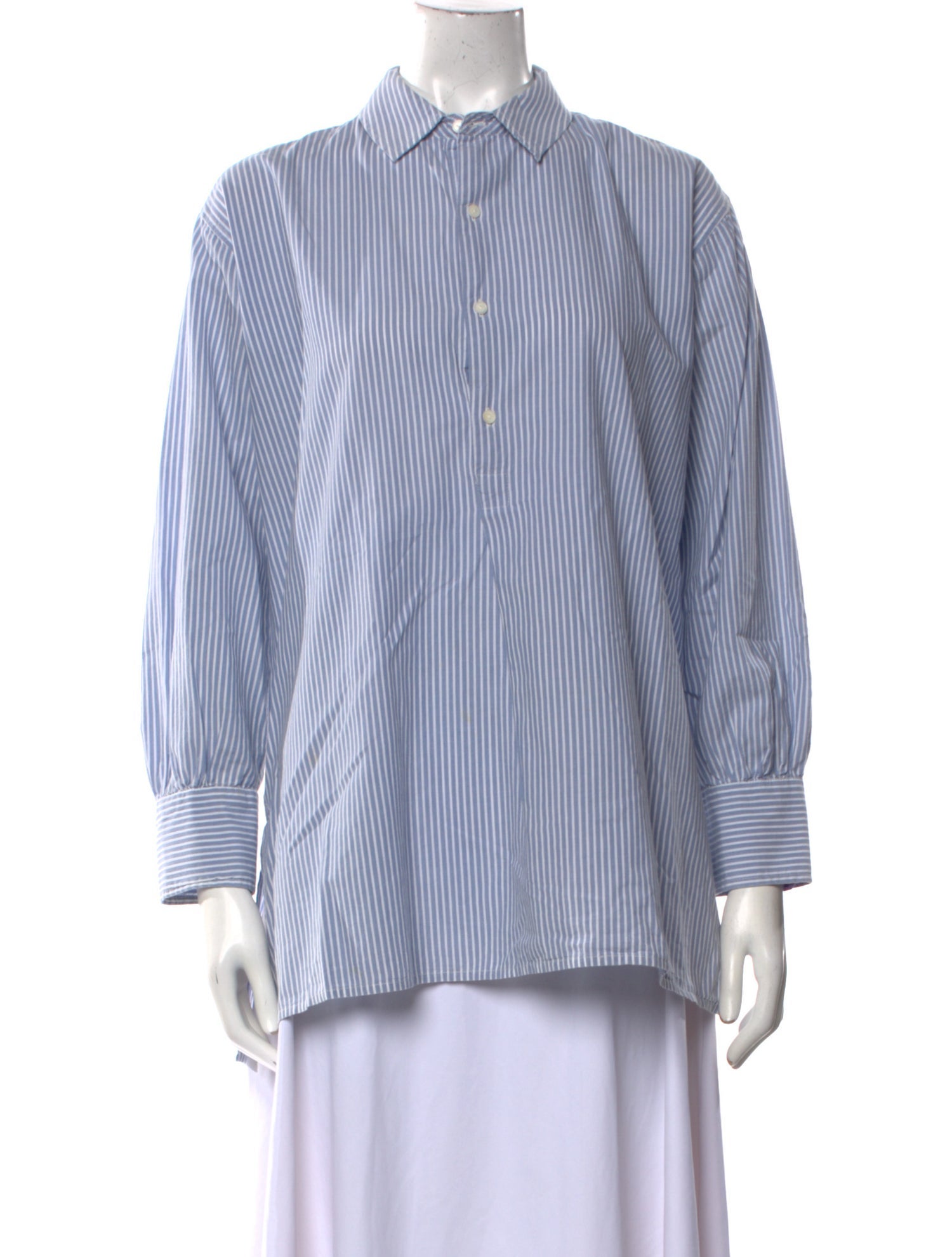 Nili Lotan Striped Long Sleeve Button-Up Top