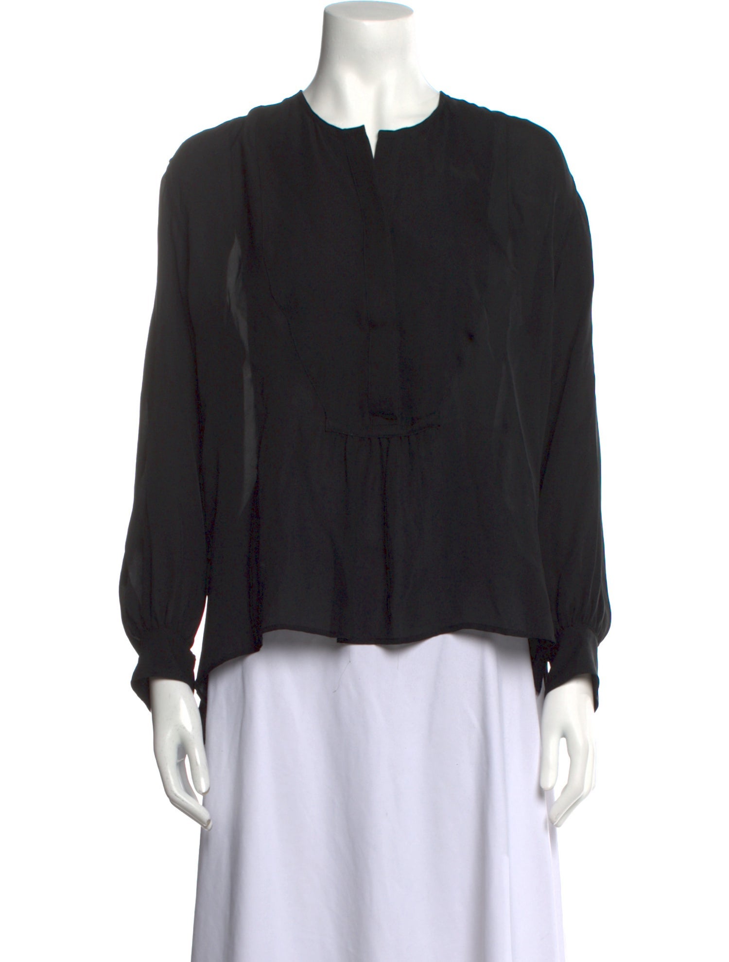 Nili Lotan Silk Crew Neck Blouse