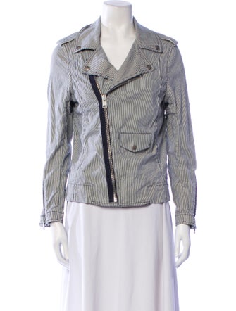 Nili Lotan Striped Biker Jacket