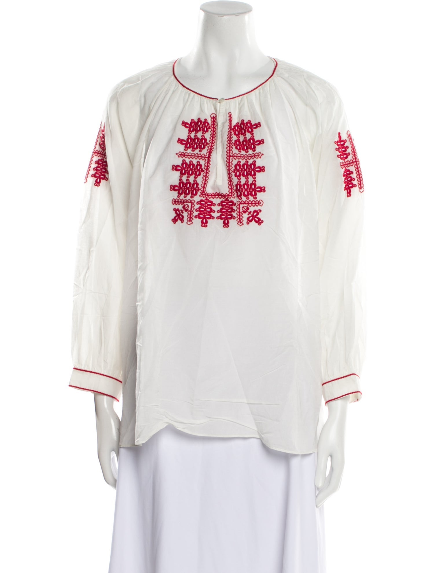 Nili Lotan Printed Crew Neck Blouse