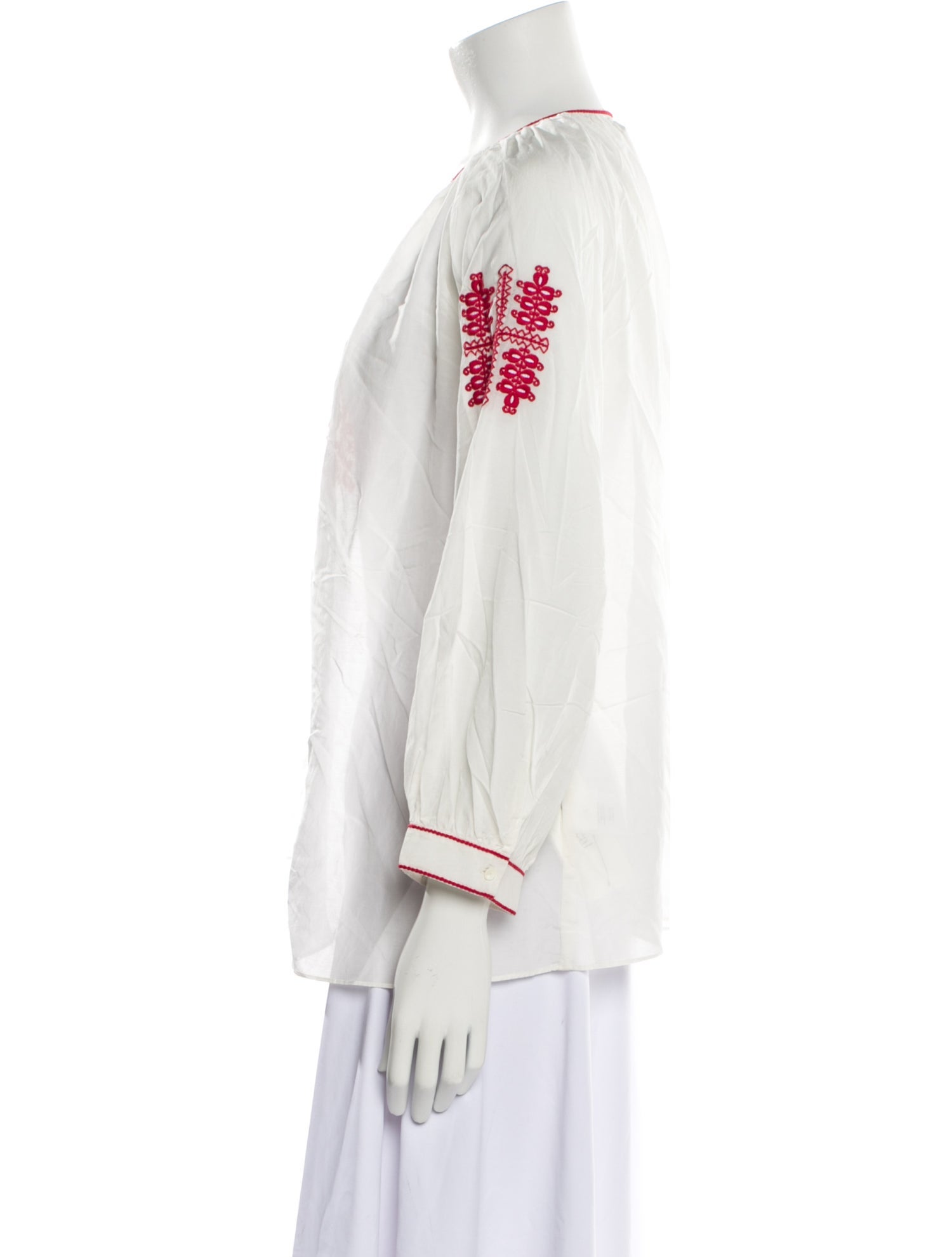 Nili Lotan Printed Crew Neck Blouse