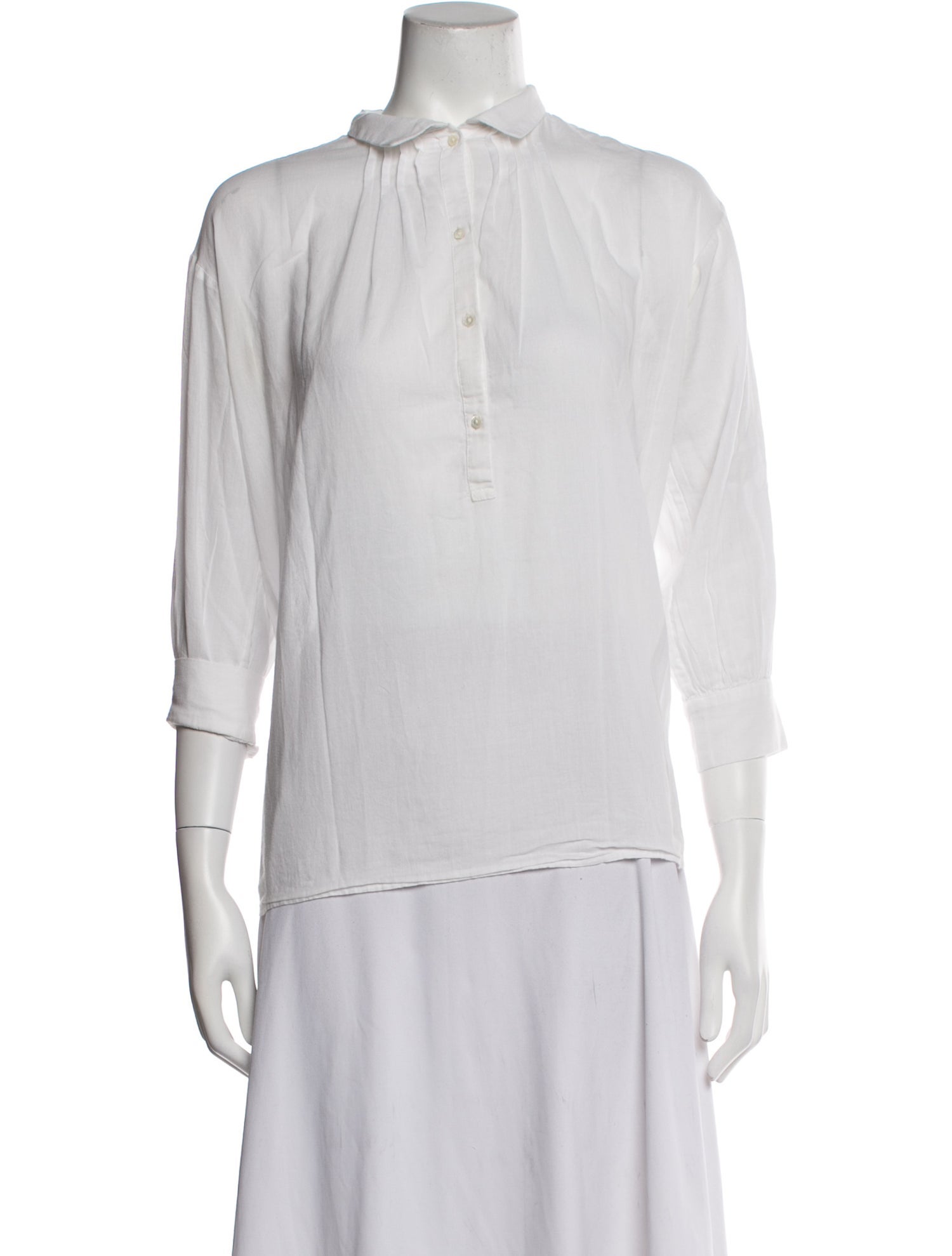 Nili Lotan Three-Quarter Sleeve Button-Up Top