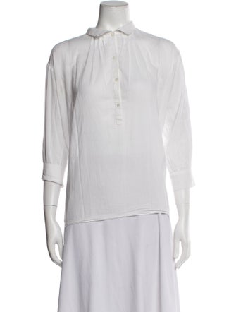 Nili Lotan Three-Quarter Sleeve Button-Up Top