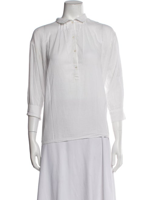 Nili Lotan Three-Quarter Sleeve Button-Up Top