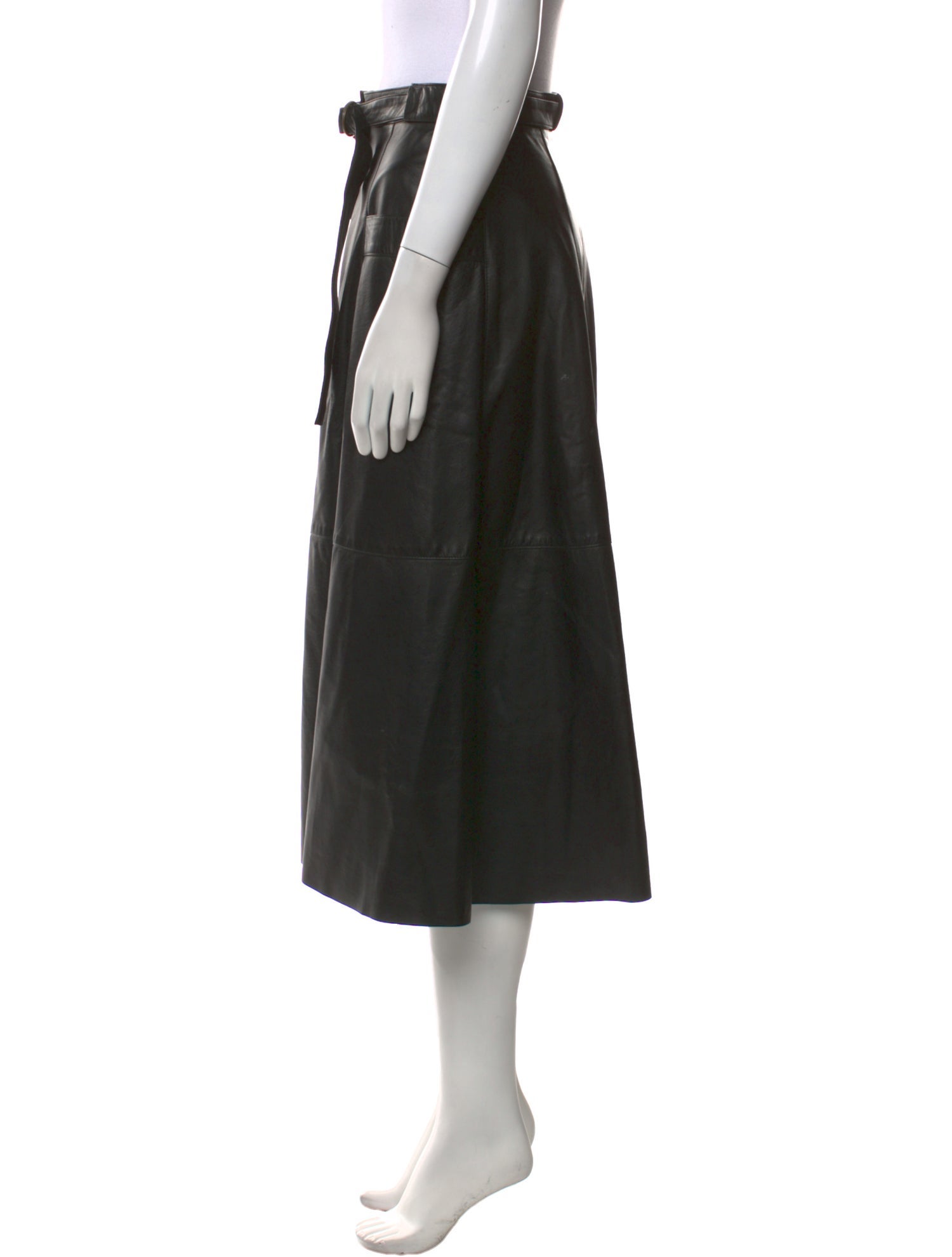 Nili Lotan Leather Midi Length Skirt