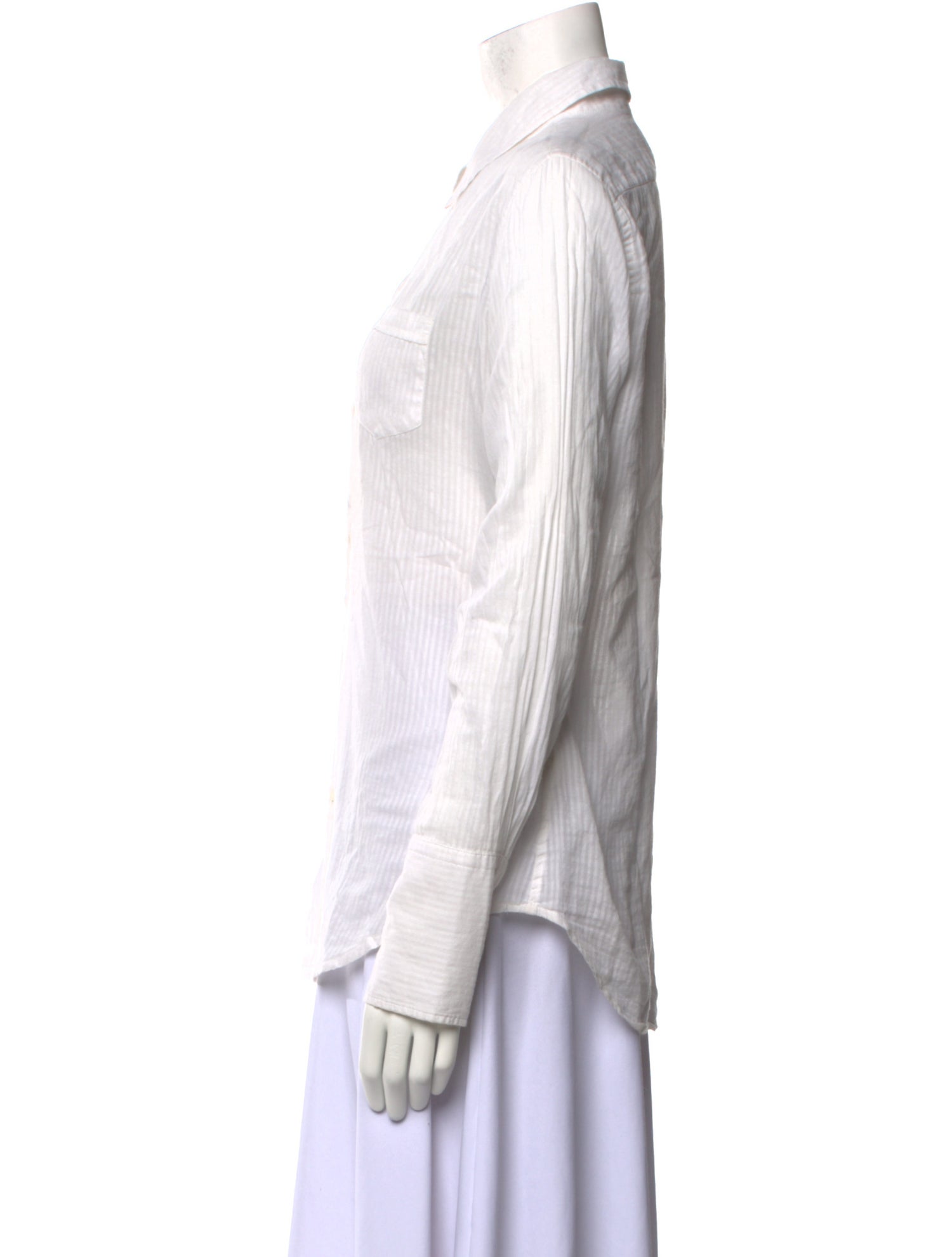 Nili Lotan Striped Long Sleeve Button-Up Top