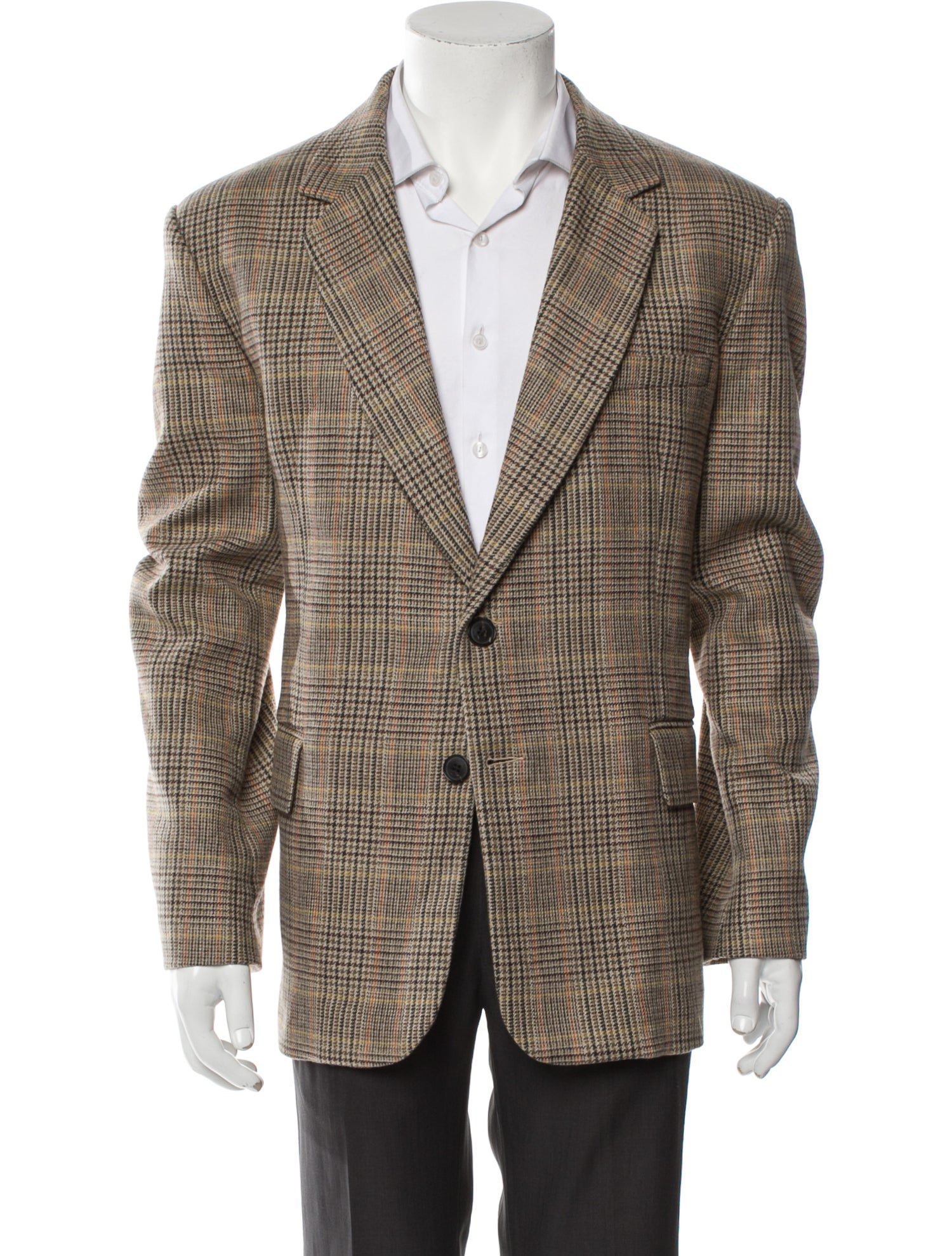 Nili Lotan Virgin Wool Plaid Print Blazer