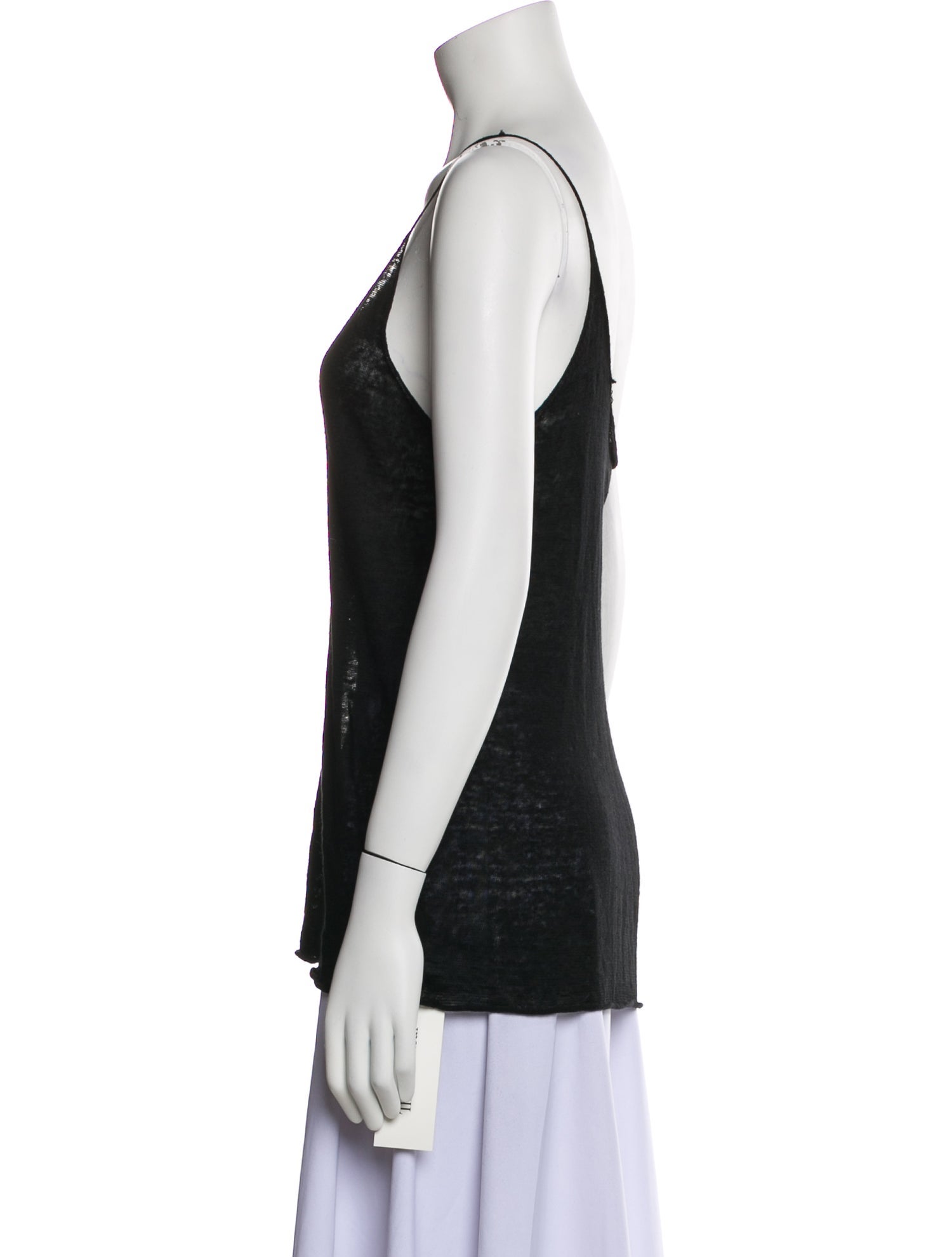 Nili Lotan Linen Scoop Neck Top